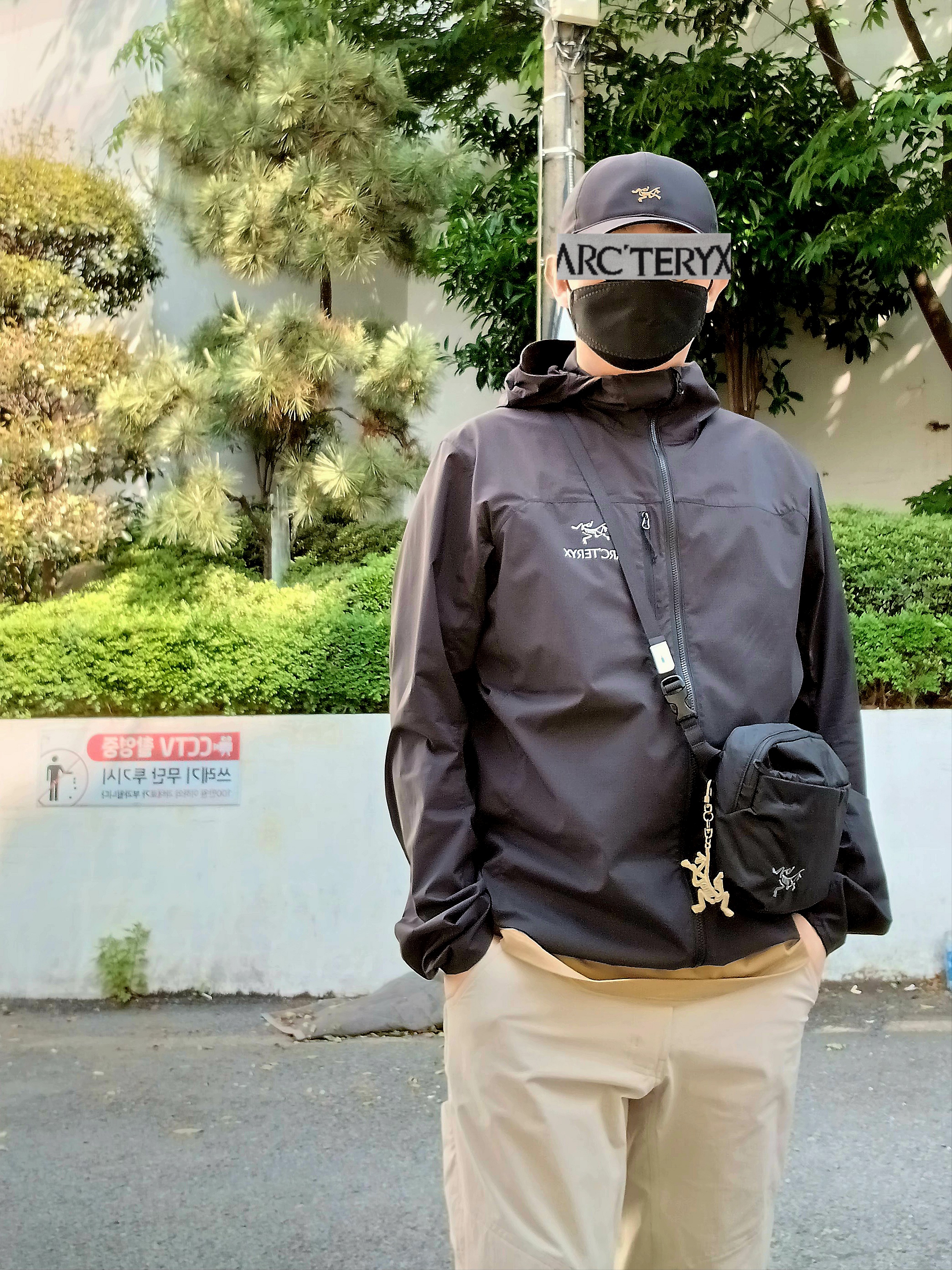 Arc'teryx Small Bird Cap Black, Arc'teryx Kragg SL Cotton Bird Word SS T-Shirt Canvas 착용 스타일 - 10
