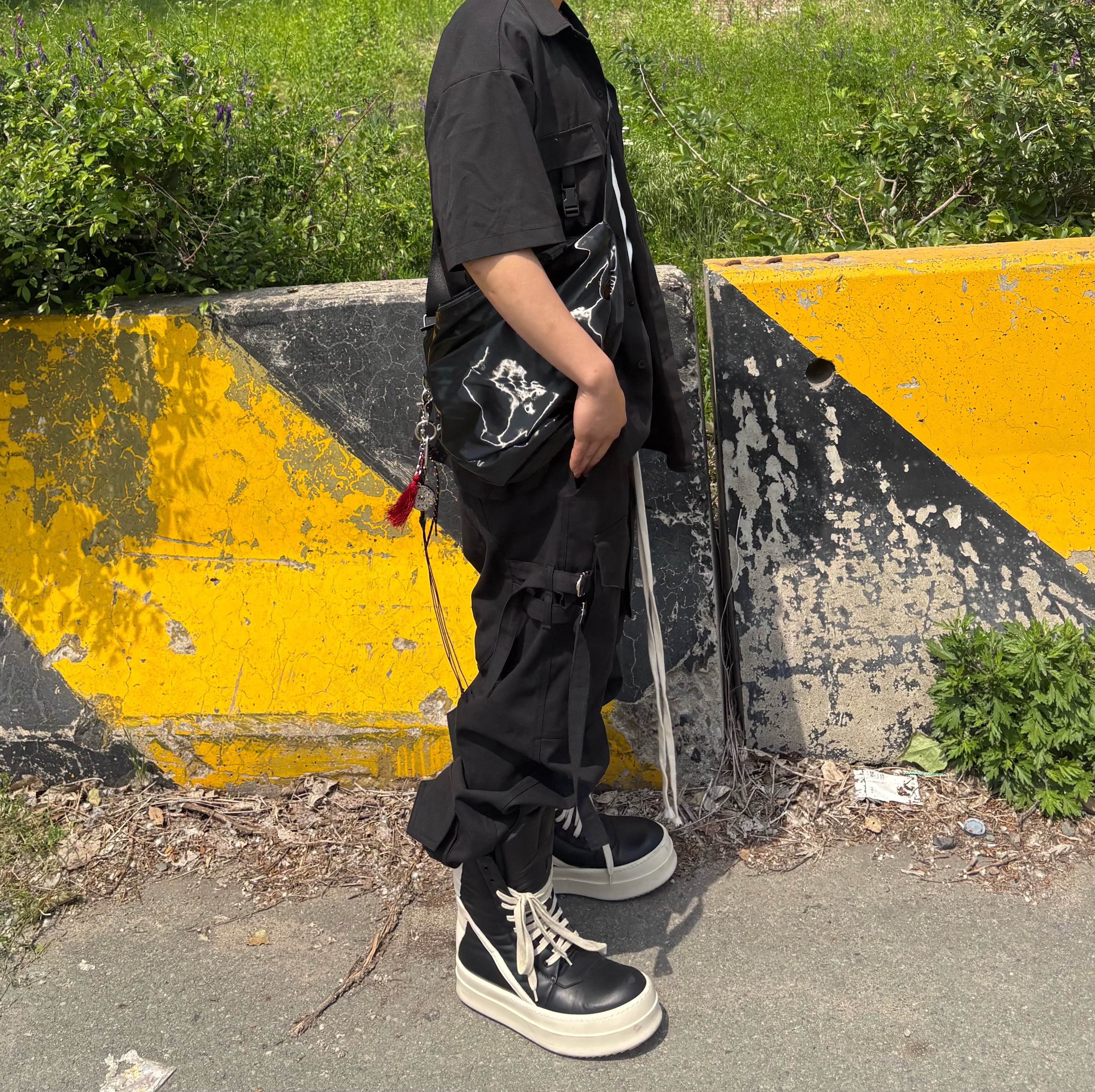 Rick Owens Mega Bumper Geobasket Black Milk 착용 스타일 - 2
