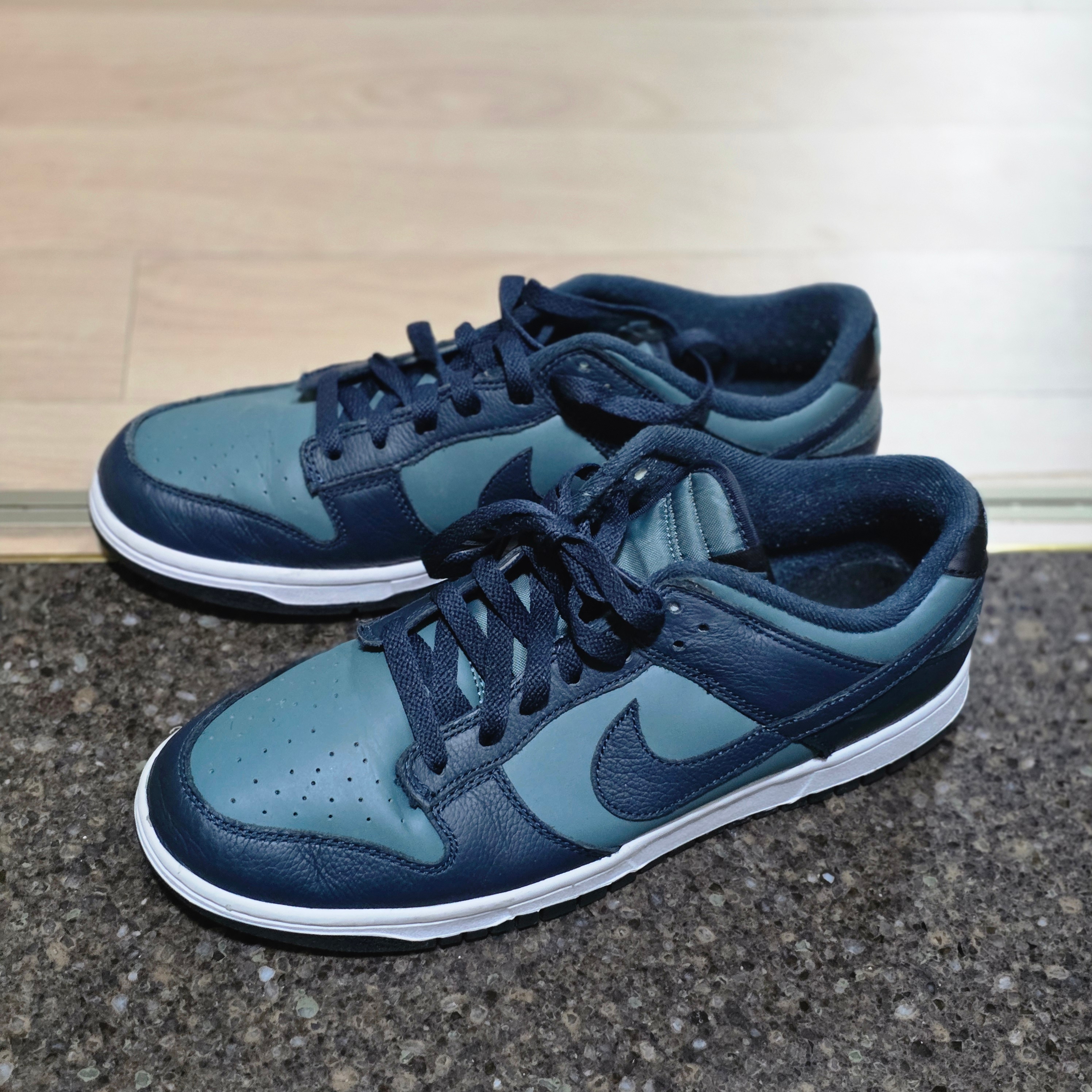Nike Dunk Low Retro PRM Mineral Slate and Armory Navy 착용 스타일 - 2
