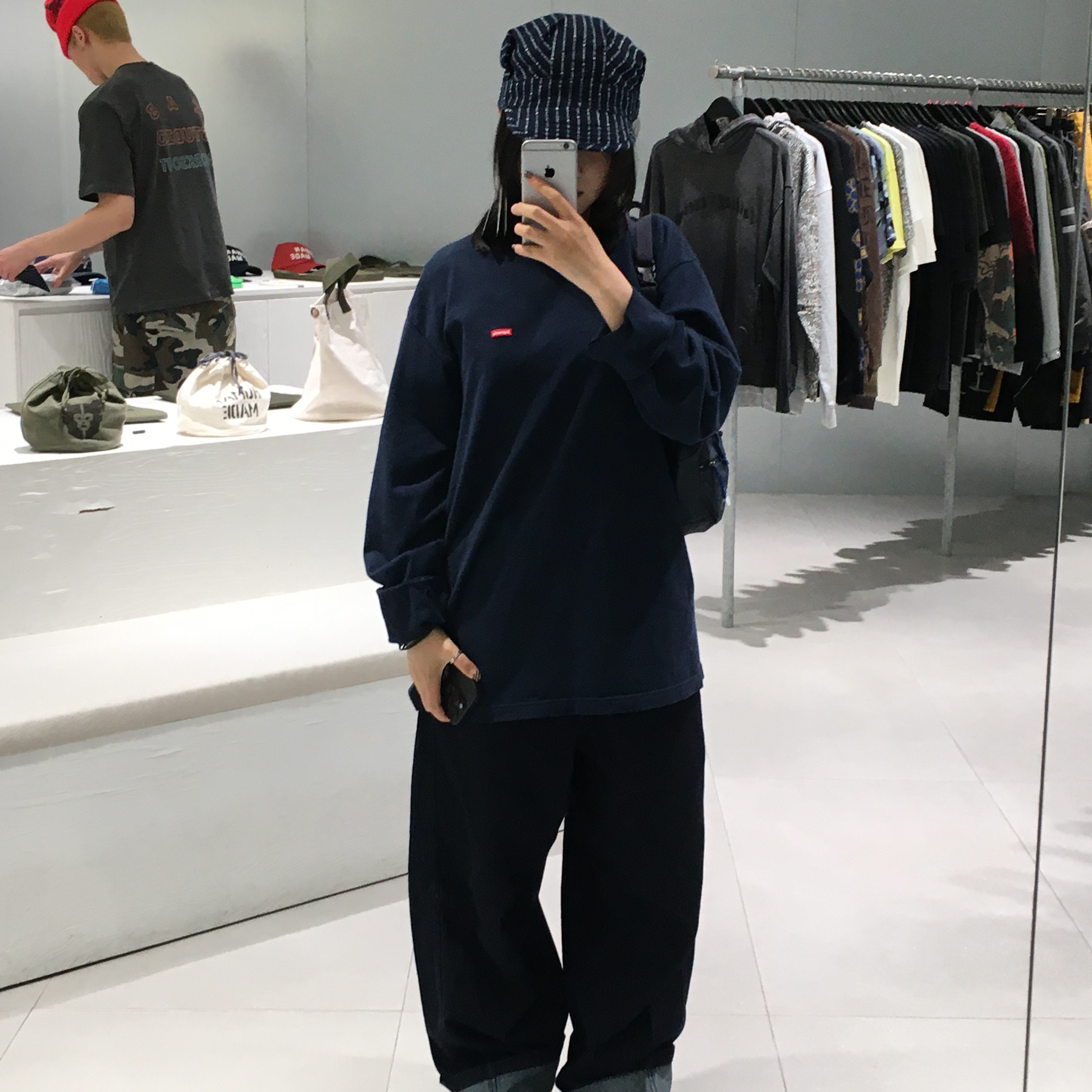 Human Made Wabash Work Cap Indigo 착용 스타일 - 2