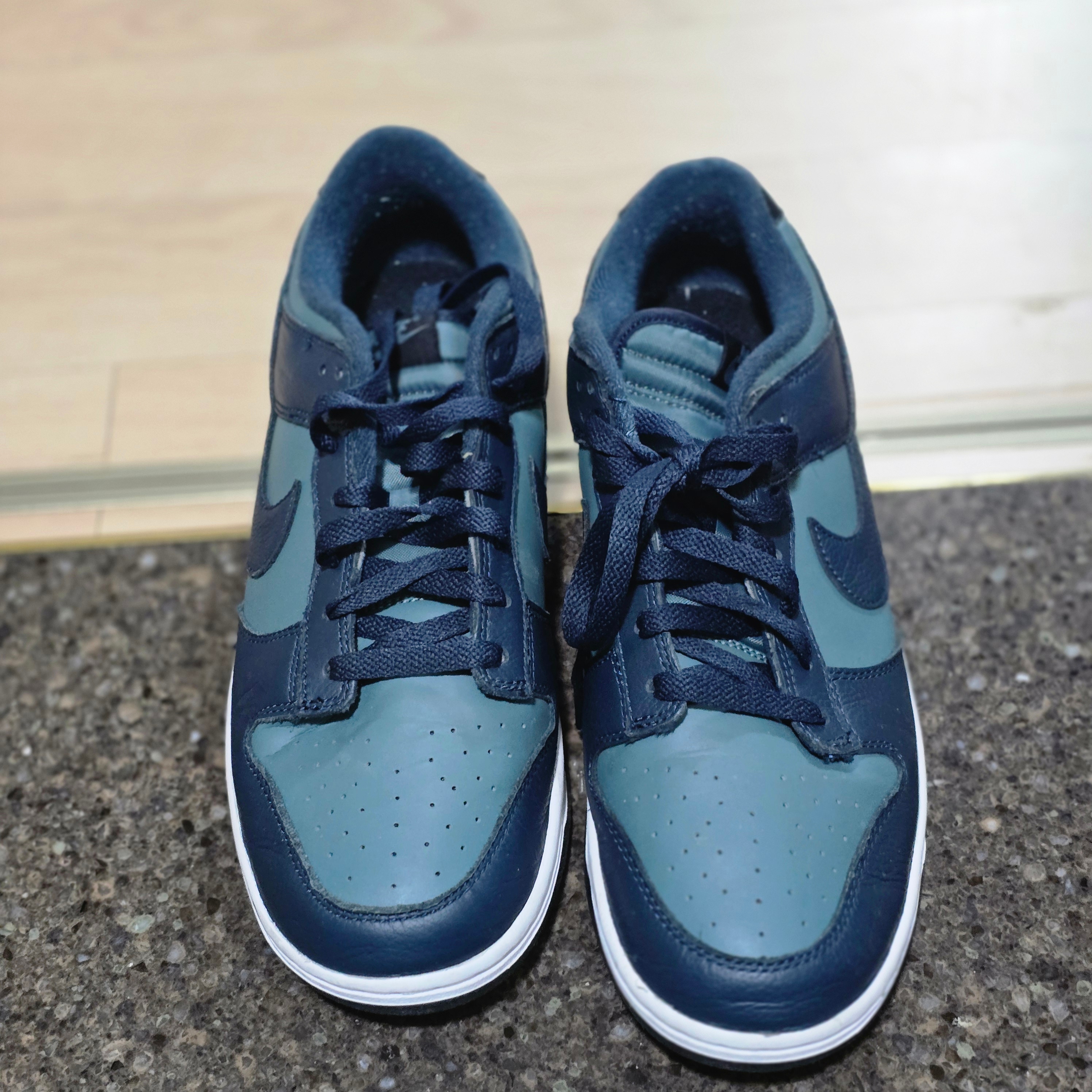 Nike Dunk Low Retro PRM Mineral Slate and Armory Navy 착용 스타일 - 1