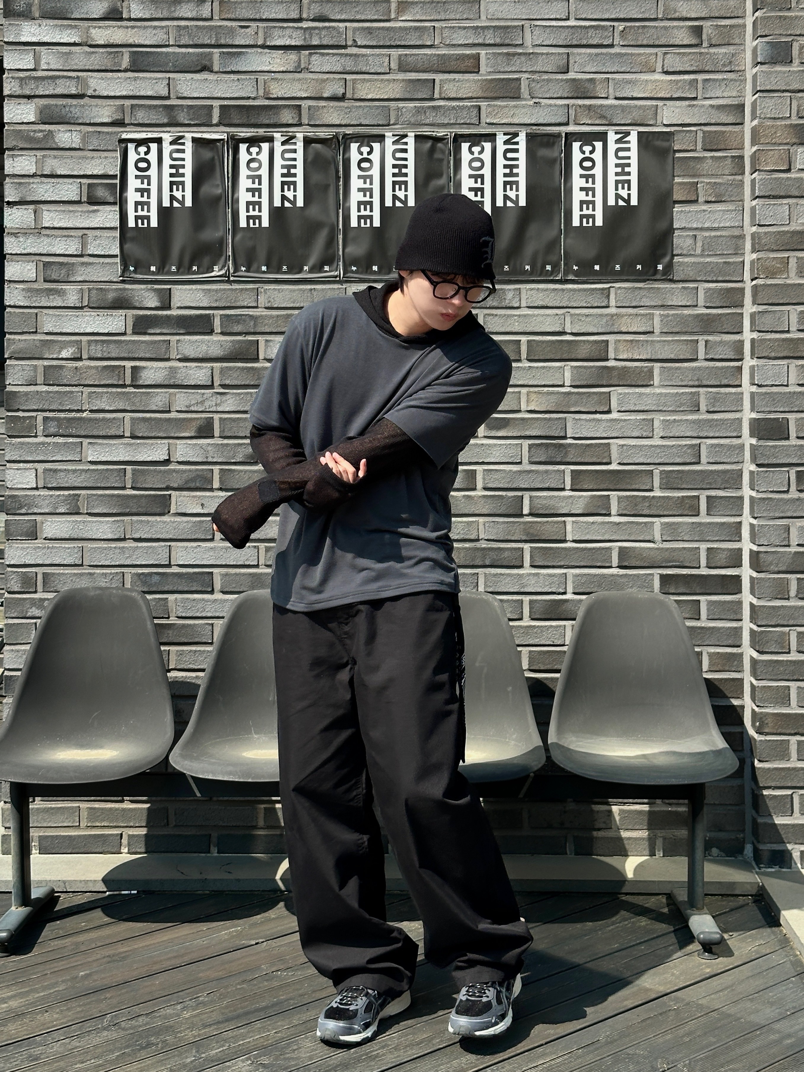 Asics Gel-Nunobiki Black Obsidian Grey 착용 스타일 - 3