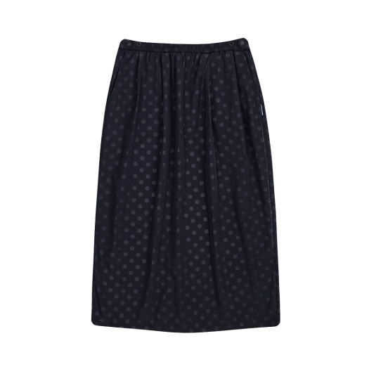 saf00455 Safarispot Basic Safari Dots Poly Skirts - Dark Navy