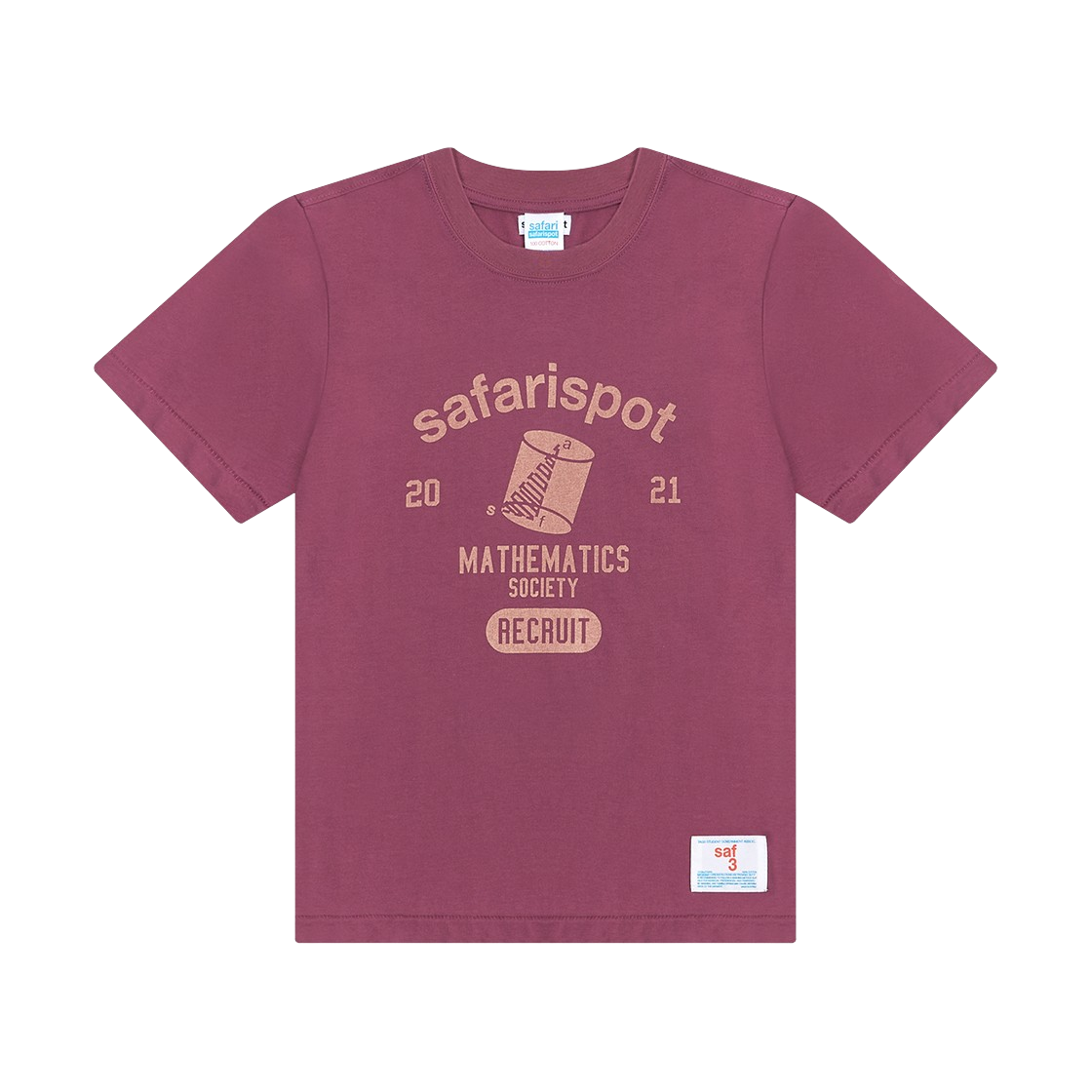 사파리스팟 1/2 리크루트 매스 소사이어티 티 - 퍼플/베이지(Safarispot 1/2 Rec Ruit Math Society Tee - Purple/Beige)