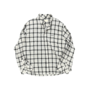 Undermycar Mu.118 Original Logo Basic Long Sleeve Check Shirts Beige Blue