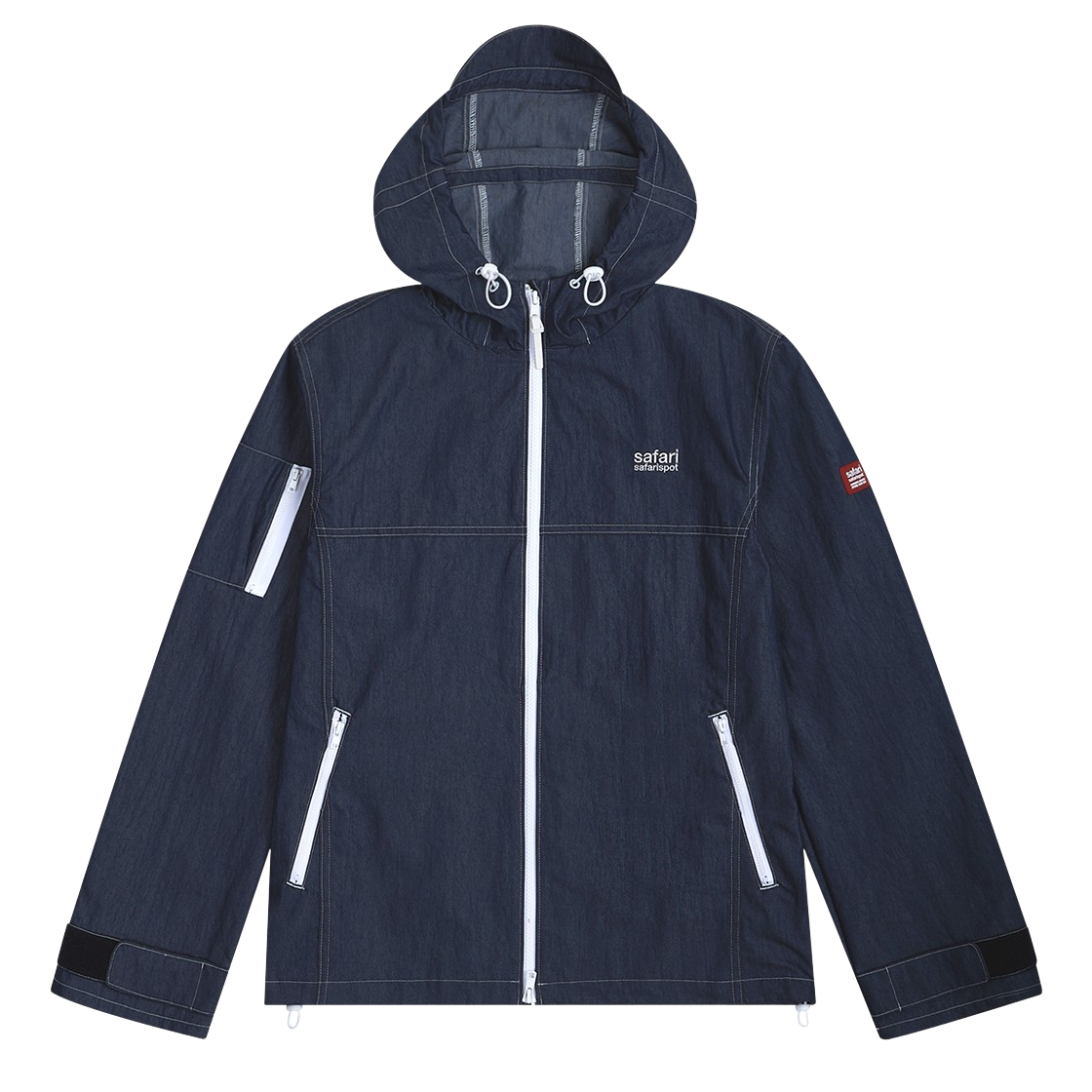 saf00443 Safarispot Authentic Denim Windbreaker - Indigo - 대표 이미지 #1