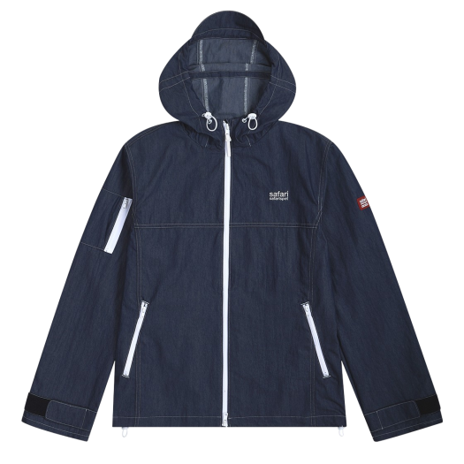 saf00443 Safarispot Authentic Denim Windbreaker - Indigo