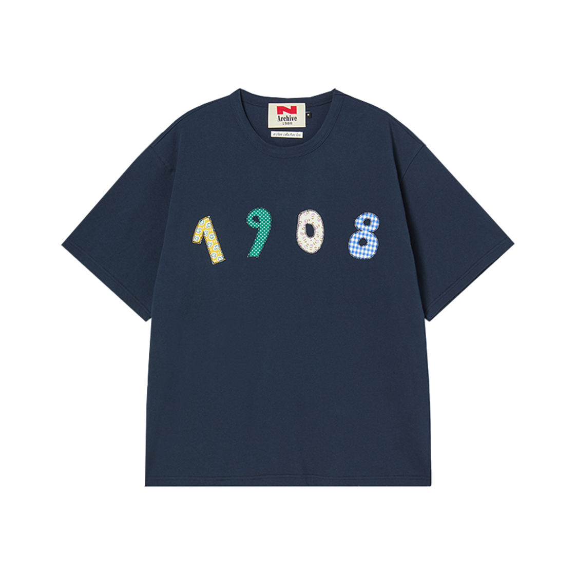 엔 아카이브 핸드 메이드 패치 디테일 16수 반팔 티셔츠 네이비(N ARCHIVE Hand Made Patch Detail 16'S 1/2 T-Shirt Navy) - 1