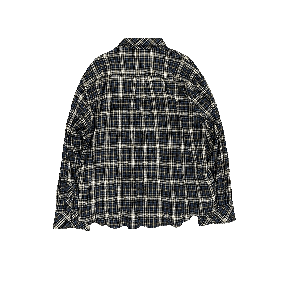 UMCM115BN Undermycar Mu.115 Original Logo Basic Long Sleeve Check Shirts Black Navy - #2