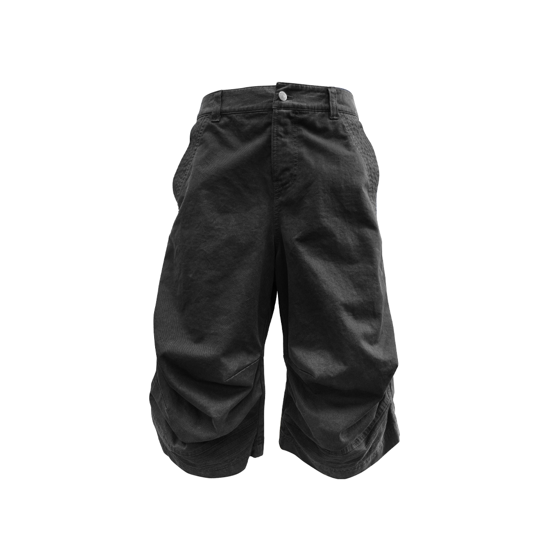 25026-9621-011-BK [더블적립]Farfromwhat Far Curved Knee Shorts Black - 대표 이미지 #1