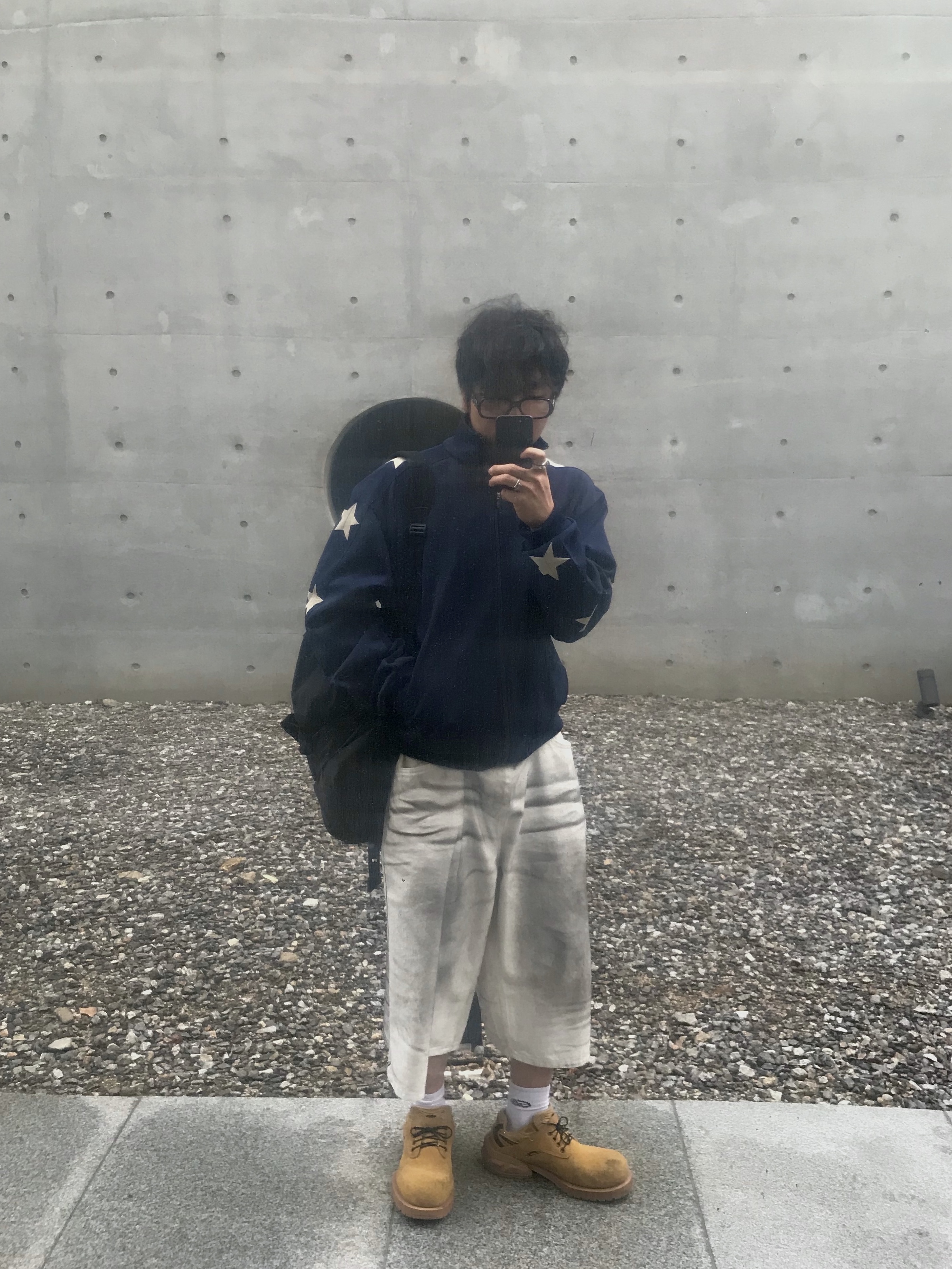 Kapital Smooth Jersey Stuntman & Woman Track Jacket Navy, Remagine Hybrid Derby Shoes Starting Bigger Wheat 착용 스타일 - 2