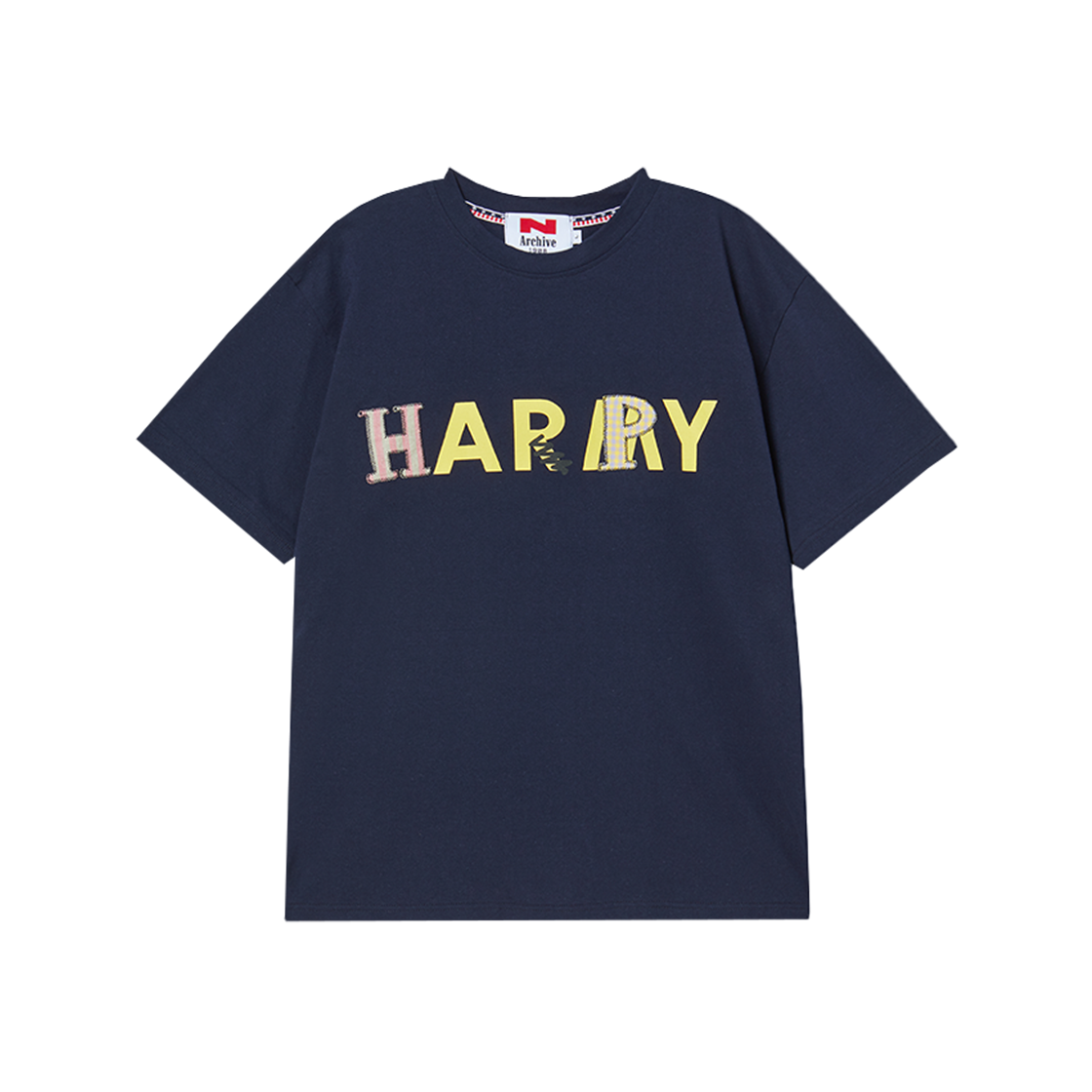 엔 아카이브 핸드 메이드 패치 디테일 20수 반팔 티셔츠 네이비(N ARCHIVE Hand Made Patch Detail 20'S 1/2 T-Shirt Navy) - 1