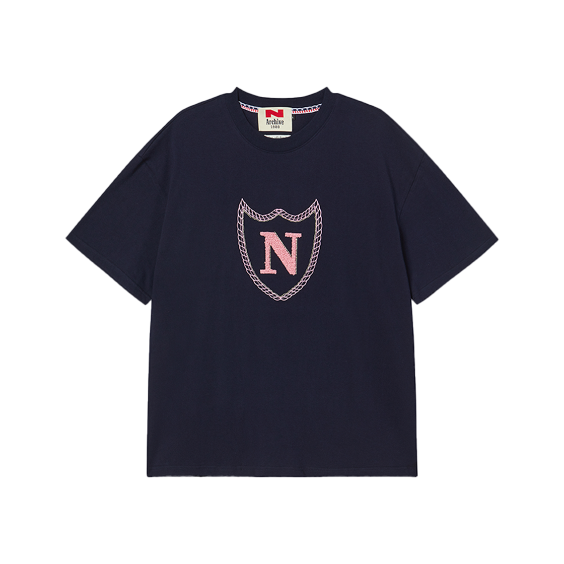 엔 아카이브 멀티 아트워크 디테일 코튼 반팔 티셔츠 네이비(N ARCHIVE Multi Artwork Detail Cotton 1/2 T-Shirt Navy) - 1