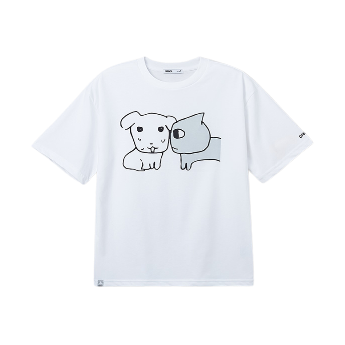 스파오 x 가나디 숏슬리브 티셔츠 그레이 오프 화이트(Spao x Ganadi Short Sleeve T-Shirt Gray Off White)