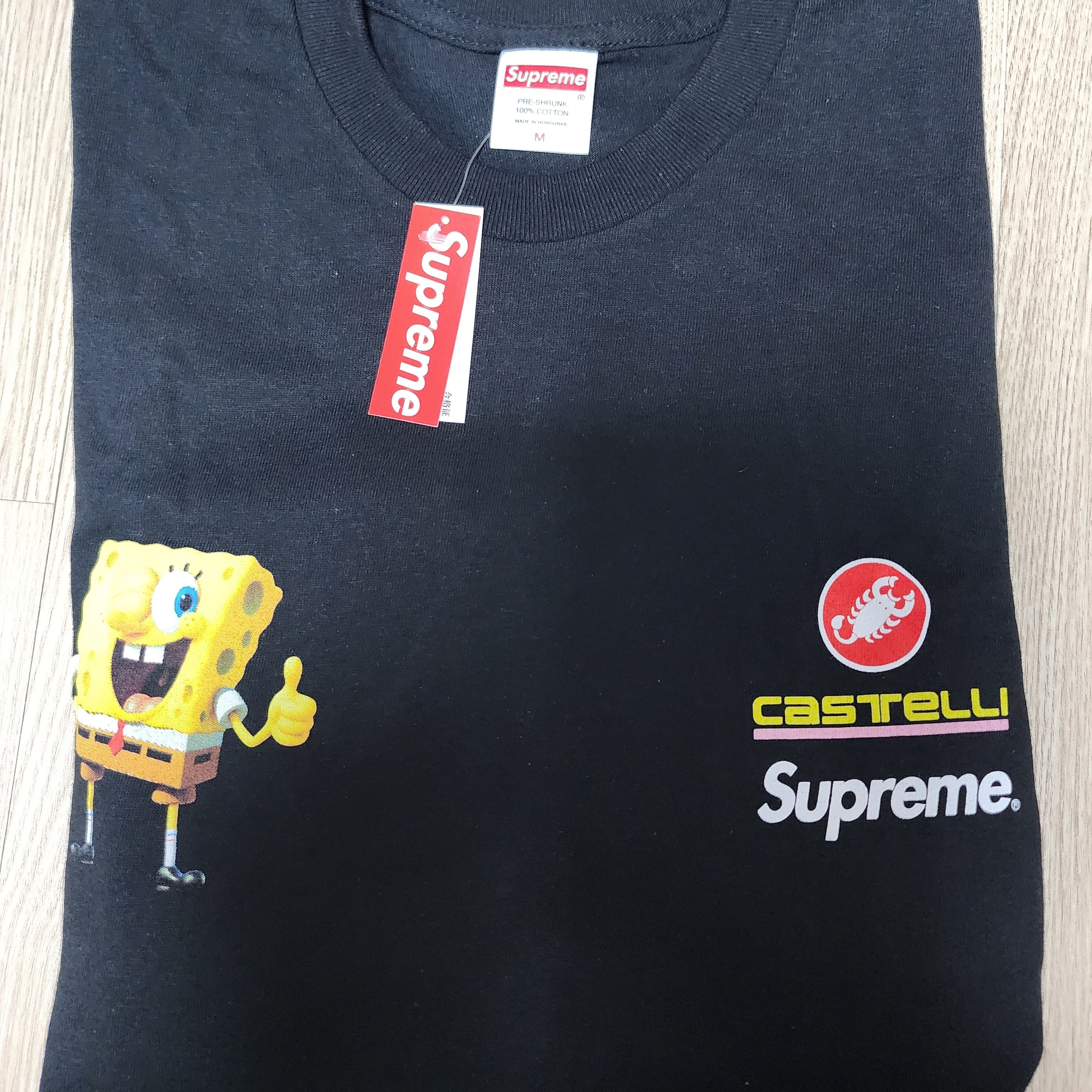 Supreme x SpongeBob SquarePants Castelli Racing L/S T-Shirt Black - 25SS 착용 스타일