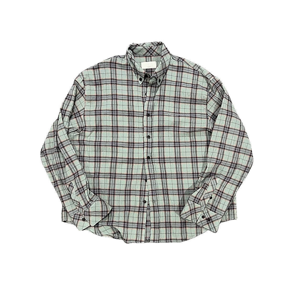 언더마이카 무.123 오리지널 로고 베이직 롱 슬리브 체크 셔츠 카키(Undermycar Mu.123 Original Logo Basic Long Sleeve Check Shirts Khaki)