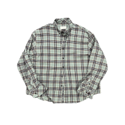 Undermycar Mu.123 Original Logo Basic Long Sleeve Check Shirts Khaki