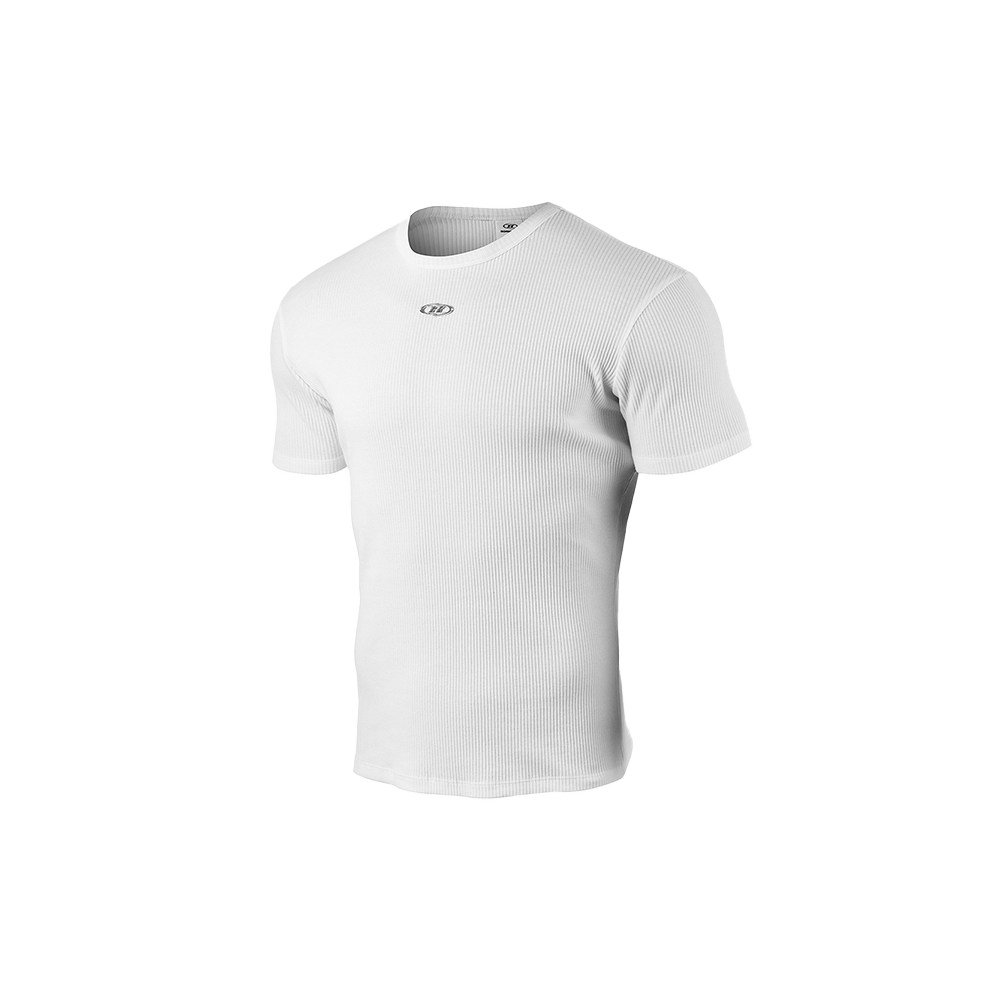본투윈 리브드 B 펜던트 머슬핏 티셔츠 화이트(BORN TO WIN Ribbed B Pendant Muscle Fit T-Shirts White)