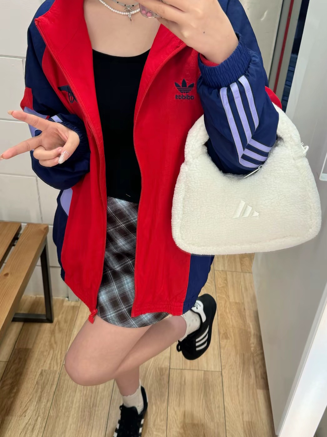 Adidas Arsenal Originals Track Top Better Scarlet Night Sky - KR Sizing 착용 스타일