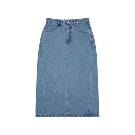 A-072 mmogarden W mmo Original Denim Skirt Washed Blue