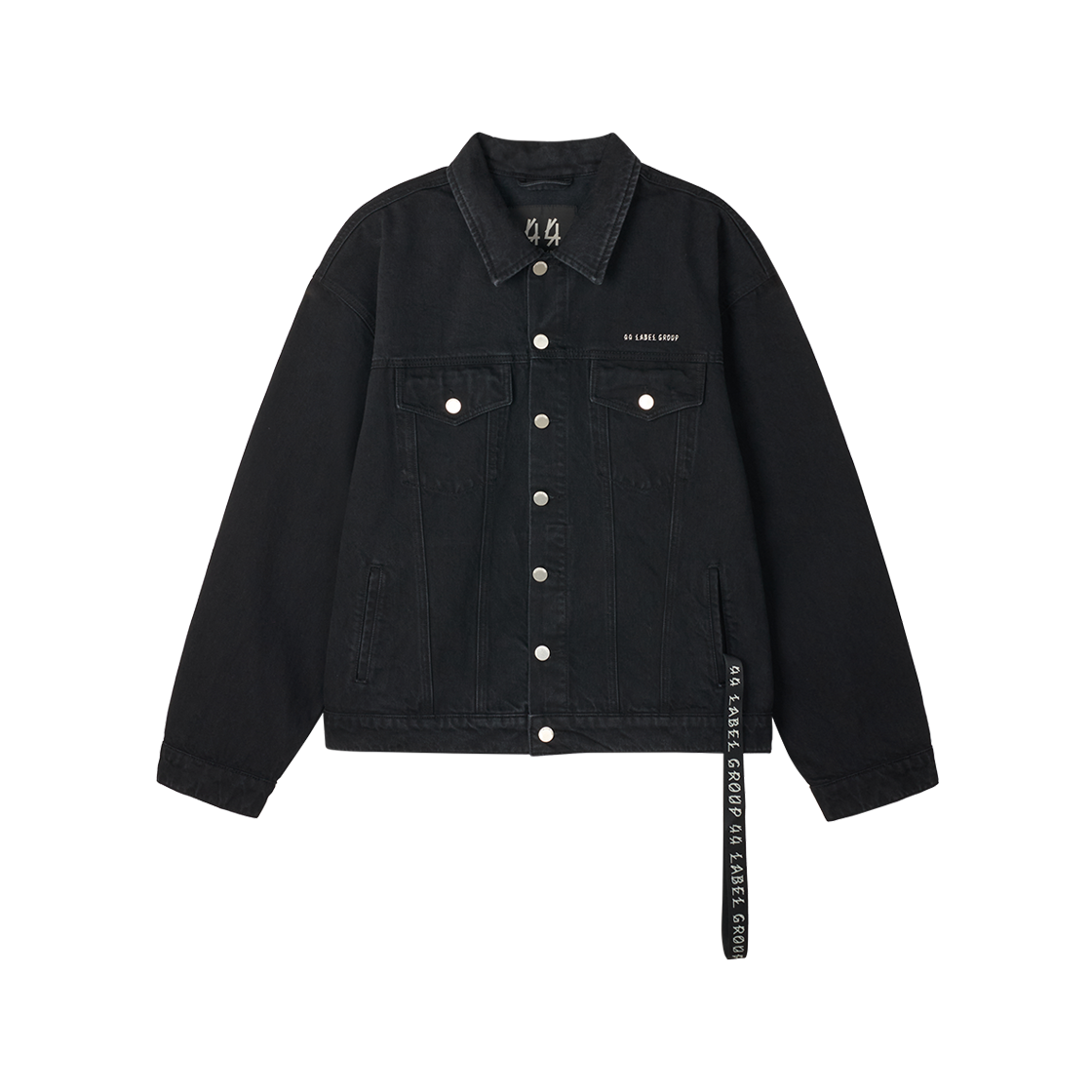 KM5BOTBFL02BK 44 Label Group Fossil Denim Jacket Black - 25SS