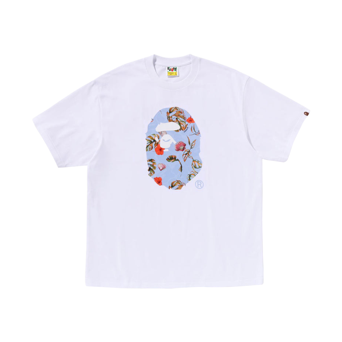 베이프 베케이션 패턴 에이프 헤드 릴렉스드 핏 티셔츠 화이트(BAPE Vacation Pattern Ape Head Relaxed Fit T-Shirt White) - 1