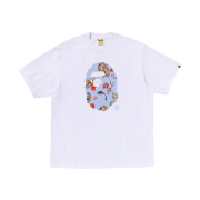 BAPE Vacation Pattern Ape Head Relaxed Fit T-Shirt White