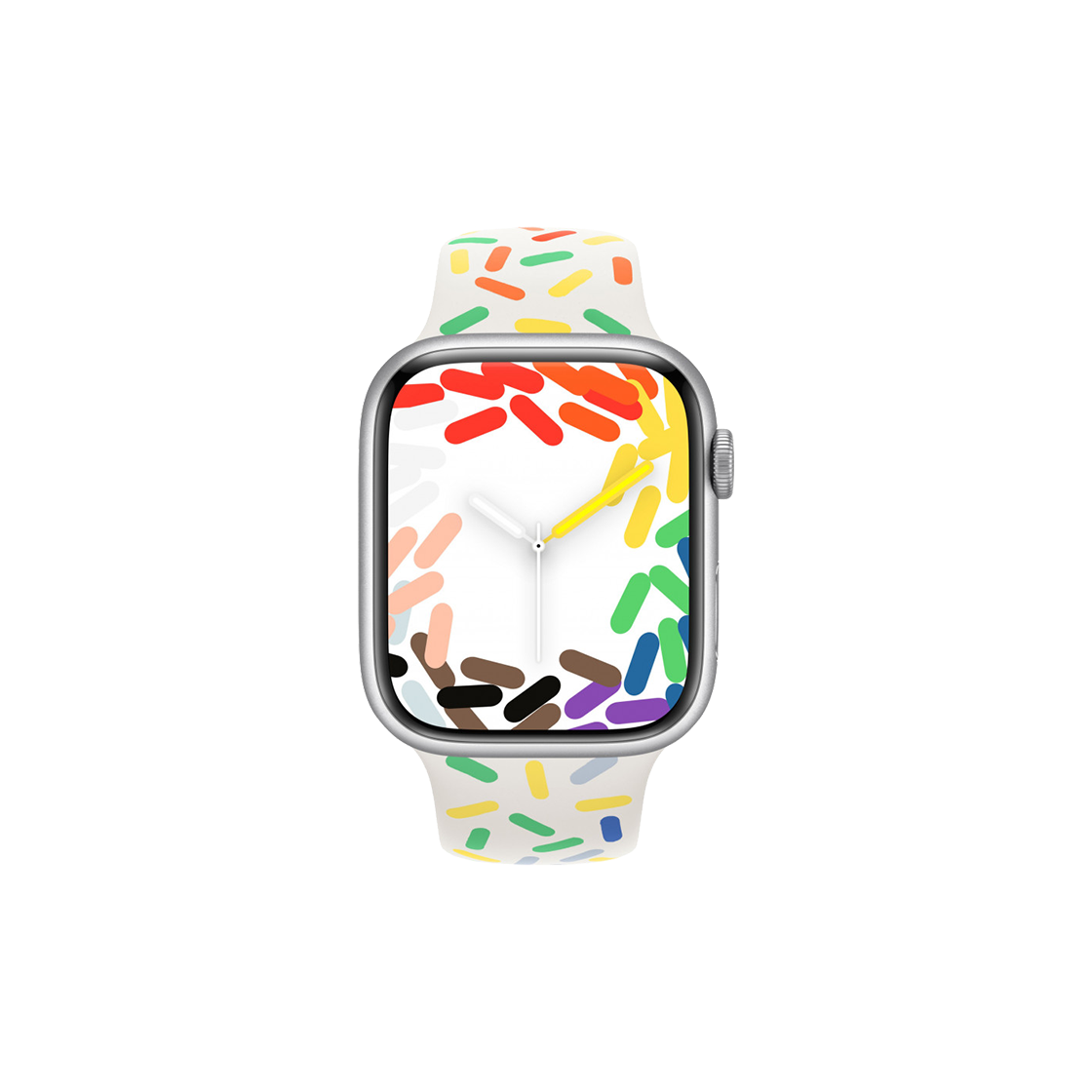 [B등급] 리퍼비시 애플워치 8 41mm 셀룰러 실버 알루미늄 케이스 스포츠 밴드 프라이드 에디션([B등급] Refurbished Apple Watch Series 8 41mm Cellular Silver Aluminium Case with Sport Band Pride Edition)