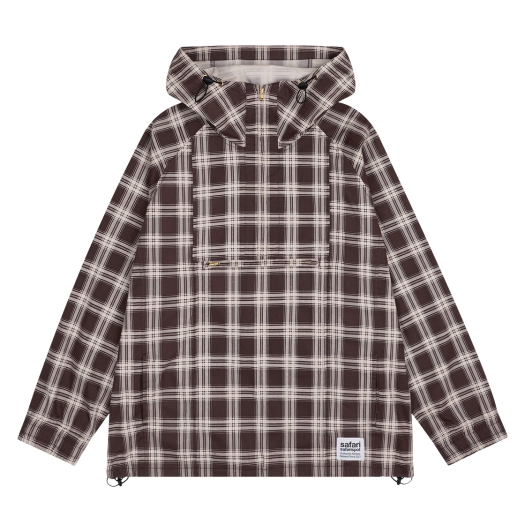 saf00508 Safarispot Regular Check Anorak - Brown