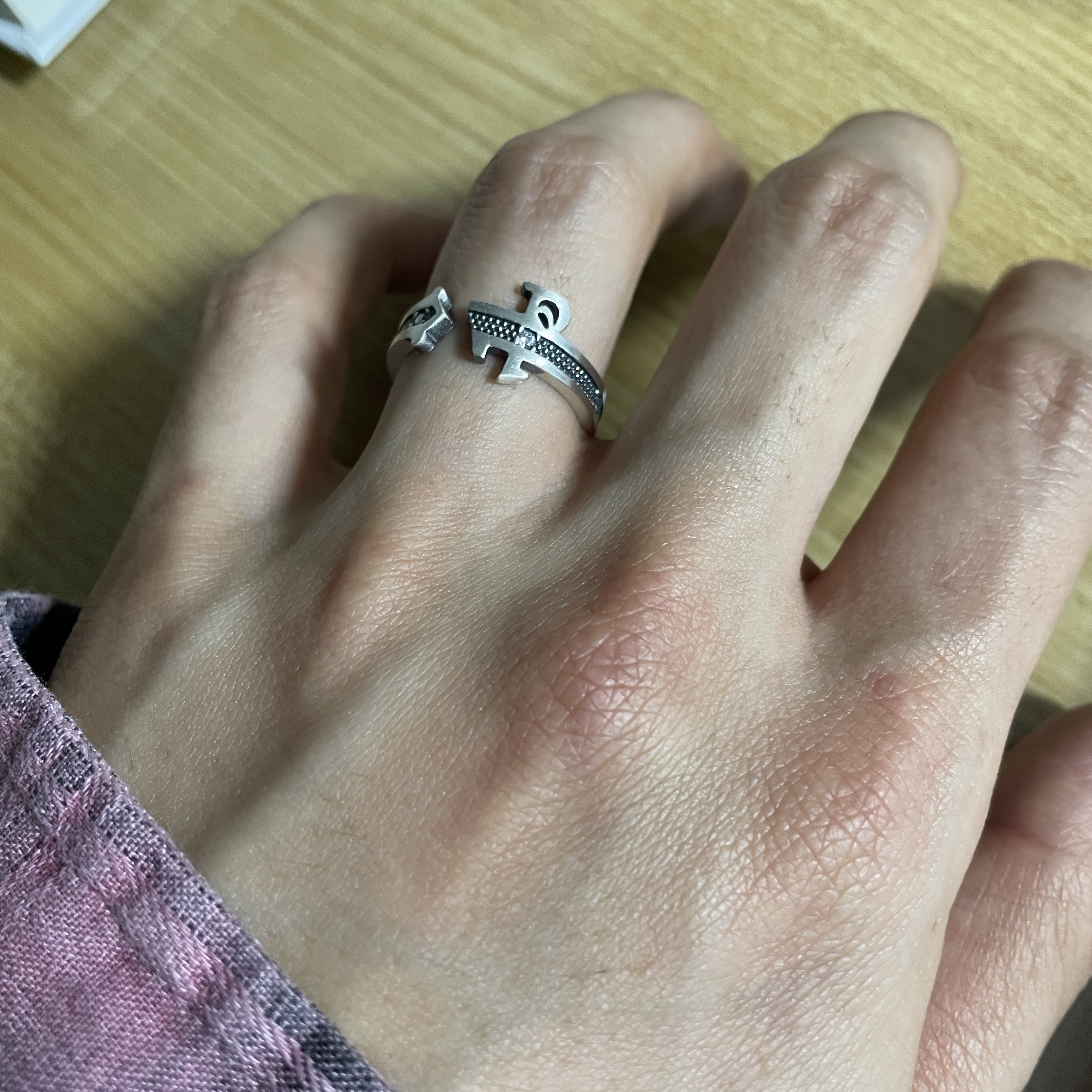 [프리오더] Polyteru 925 Silver Ring 001 Symbol P 착용 스타일