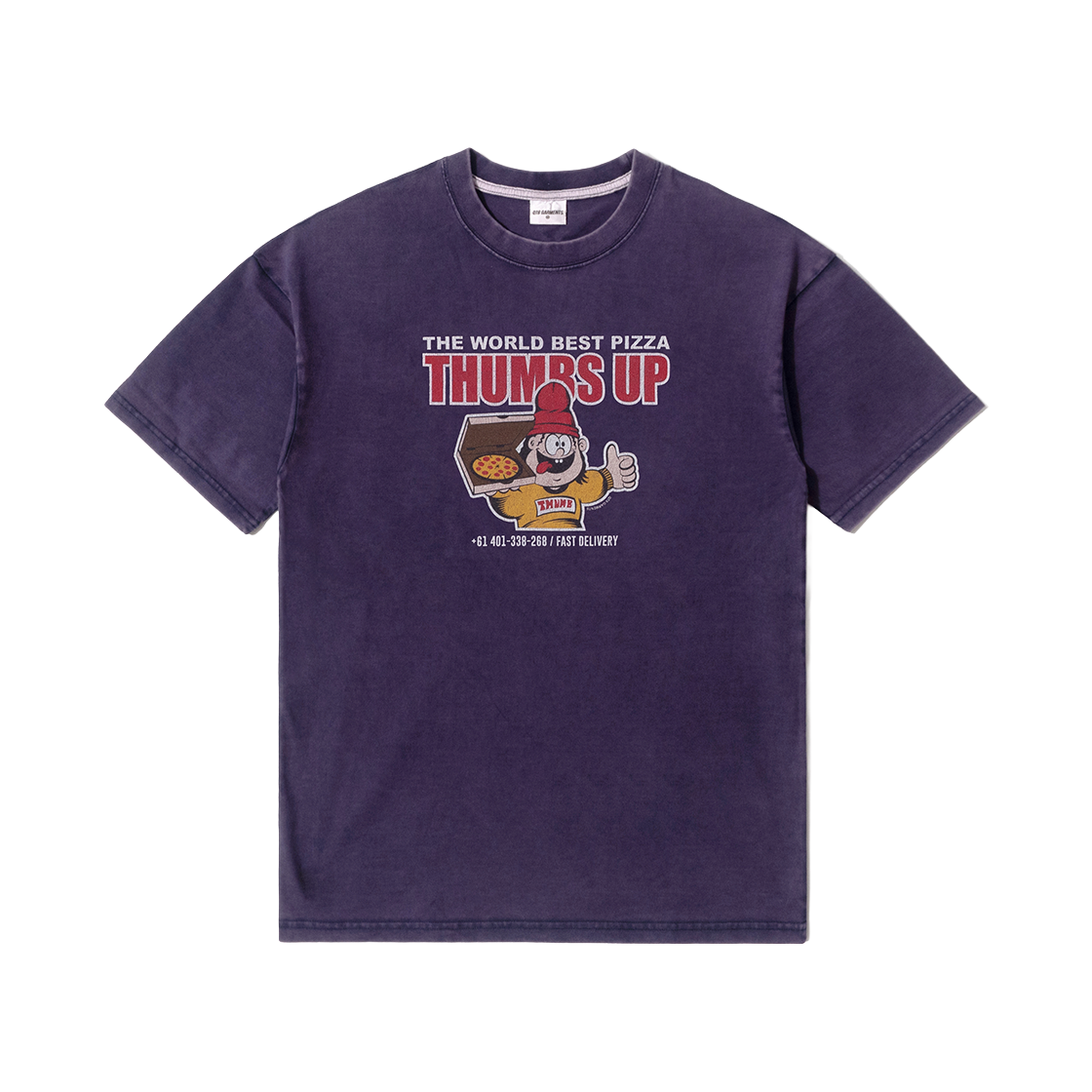 큐티에잇 가먼츠 떰즈 업 AQ 워시드 티 네이비(QT8 GARMENTS Thumbs Up AQ Washed Tee Navy)