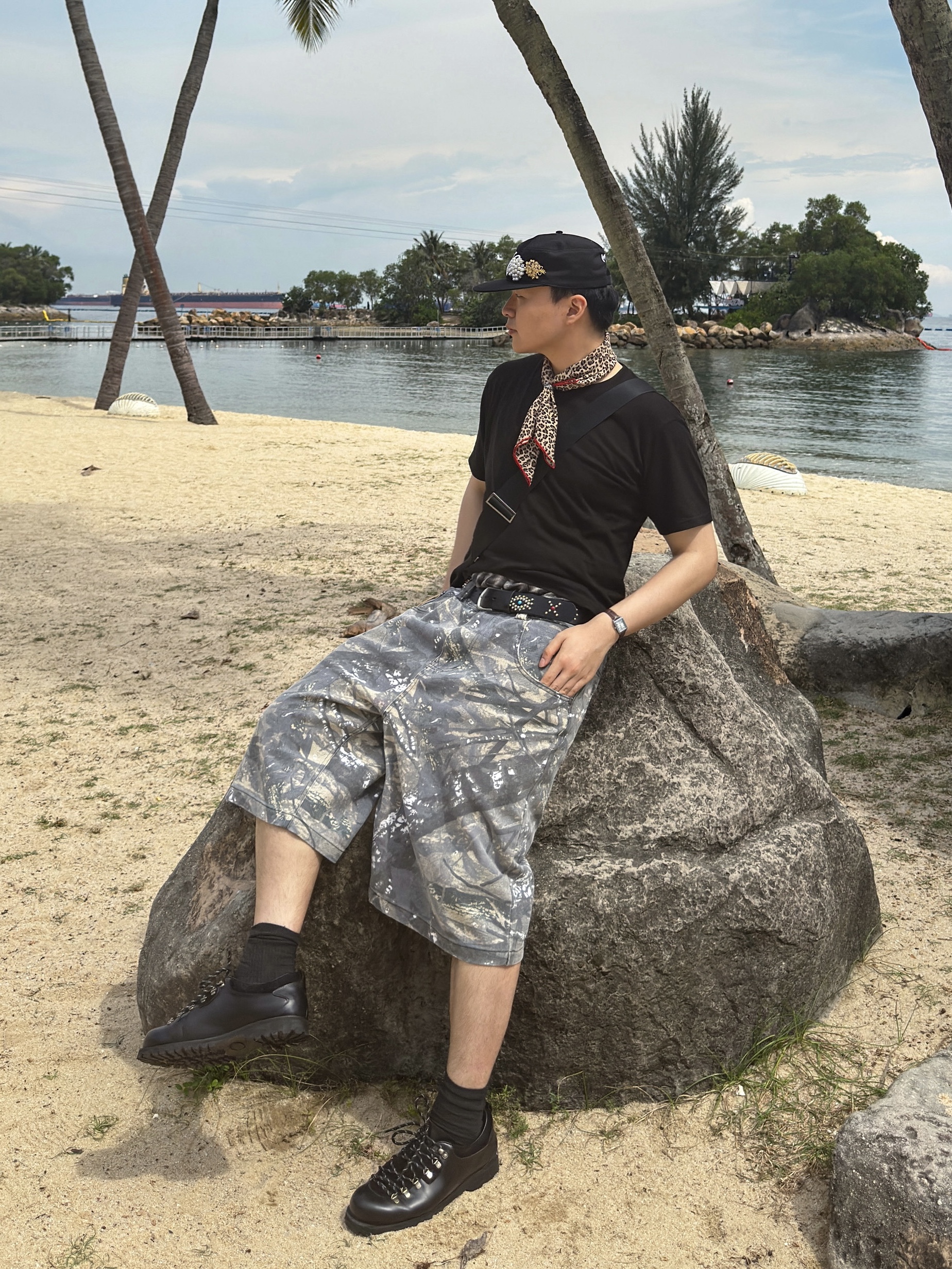 Stussy Canvas Flight Bag Washed Black, Stussy Boxer Shorts Multi (3 Pack) 착용 스타일 - 4