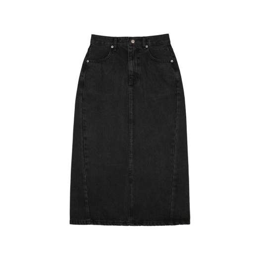 A-071 mmogarden W mmo Original Denim Skirt Washed Black