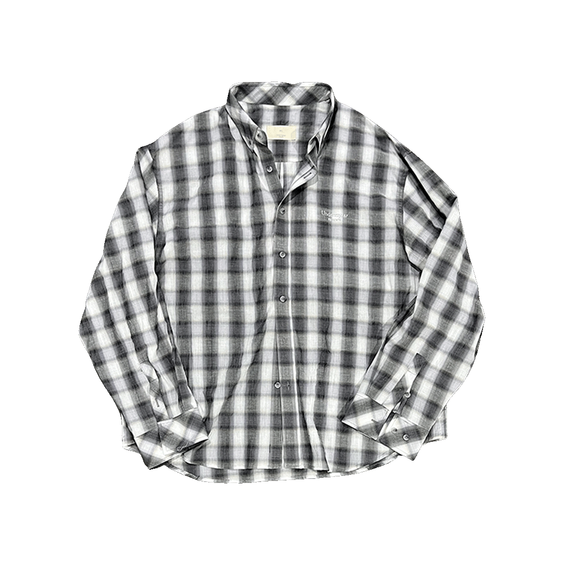 언더마이카 무.119 오리지널 로고 베이직 롱 슬리브 체크 셔츠 그레이(Undermycar Mu.119 Original Logo Basic Long Sleeve Check Shirts Gray)