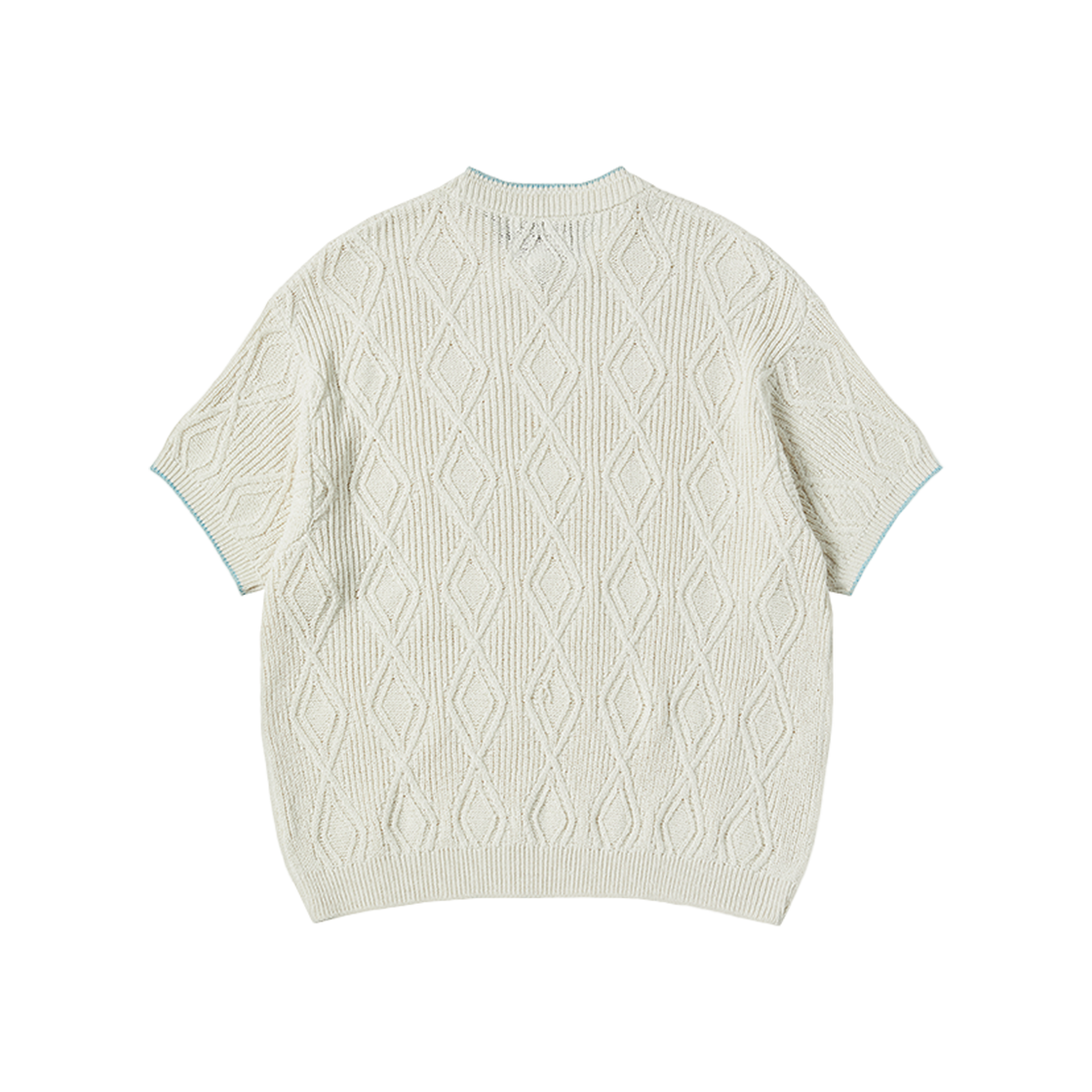 엔 아카이브 파인 코튼 얀 케이블 디테일 반팔 니트 아이보리(N ARCHIVE Fine Cotton Yarn Cable Detail 1/2 Knit Ivory) - 2