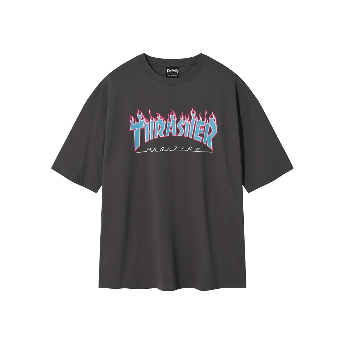 트레셔 플레임 반팔 티셔츠 차콜(THRASHER Flame Short Sleeve T-Shirt Charcoal)