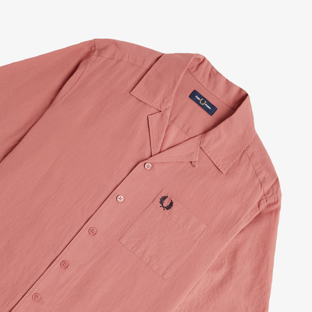 프레드페리 라이트웨이트 텍스쳐 리비어 칼라 셔츠 퍼티핑크(Fred Perry Lightweight Texture Revere Collar Shirt Putty Pink) - 3
