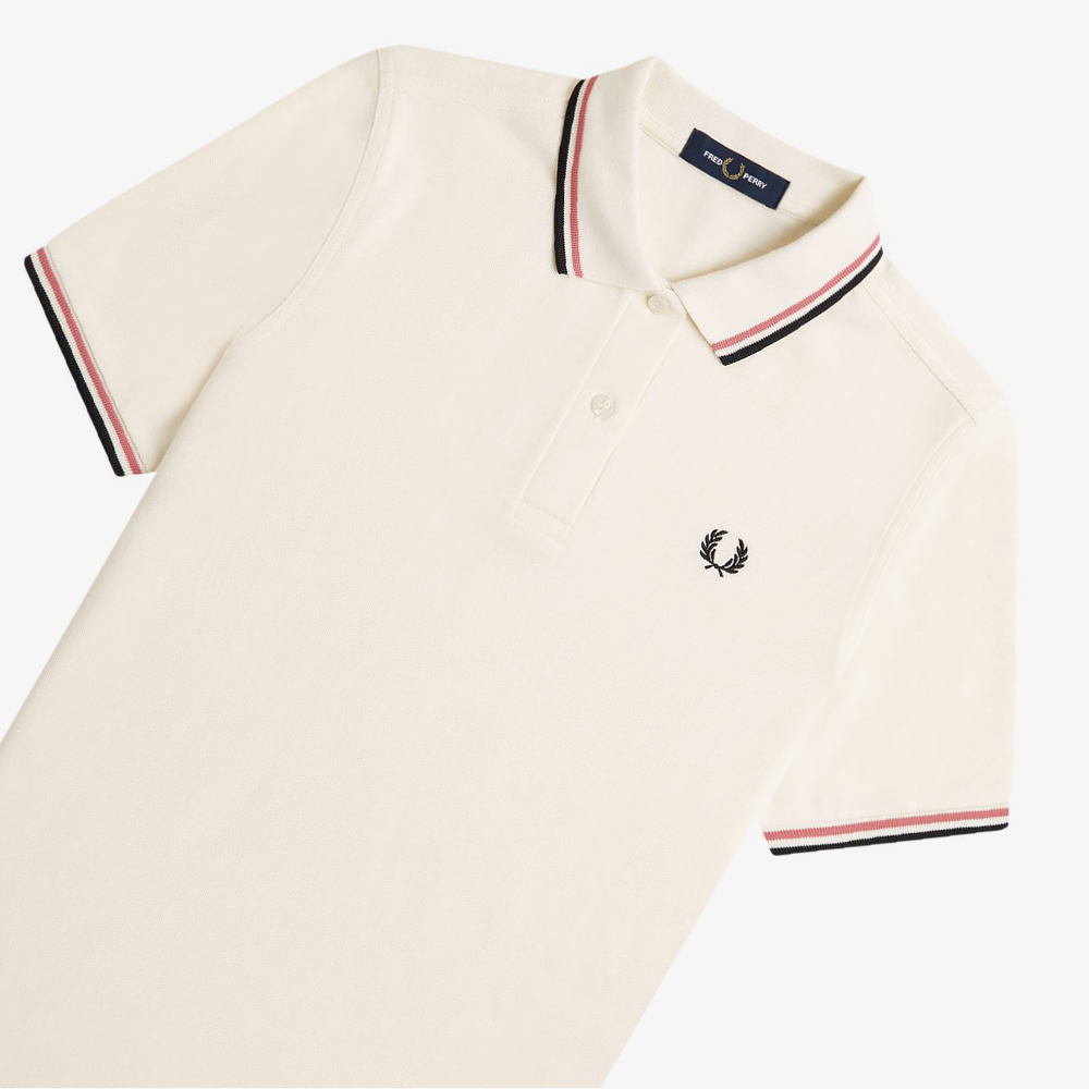 프레드페리 우먼스 G3600 트윈 팁 프레드페리 셔츠 라이트에크루/퍼티핑크/블랙(Fred Perry Womens Twin Tipped Fred Perry Shirt Light Ecru/Putty Pink/Black) - 4