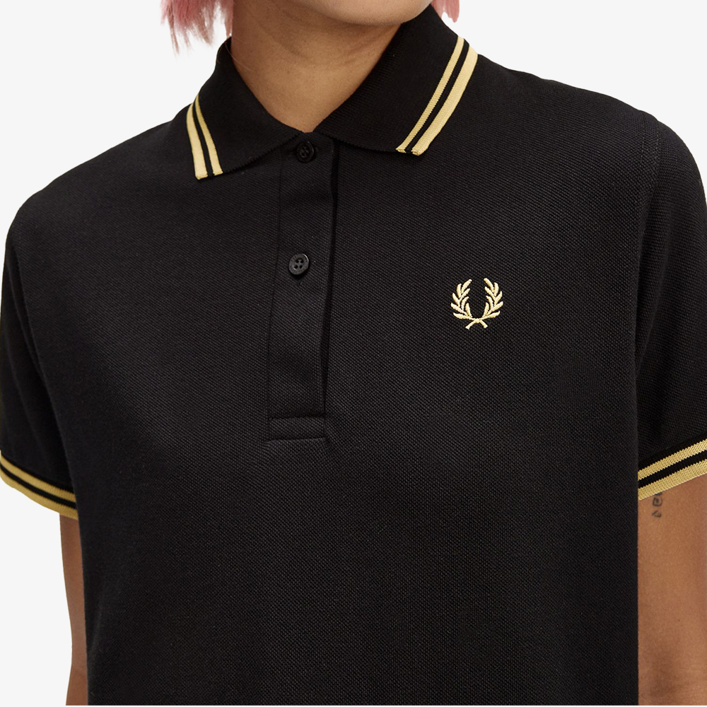 프레드페리 우먼스 G12 트윈 팁 프레드페리 셔츠 블랙/샴페인(Fred Perry Womens G12 Twin Tipped Fred Perry Shirt Black/Champagne) - 5