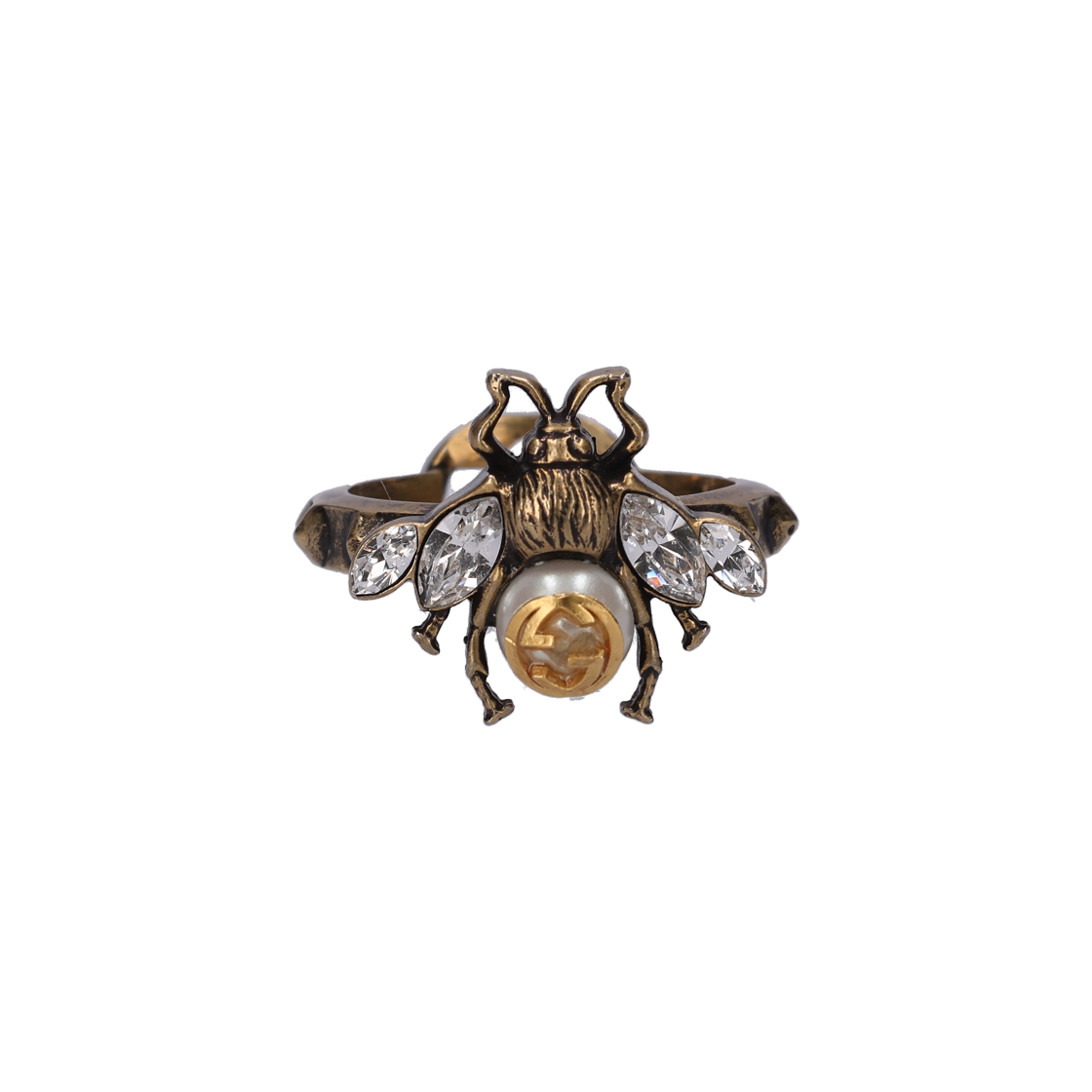 [A등급] 구찌 629923 인터로킹 G 비 링 빈티지 골드