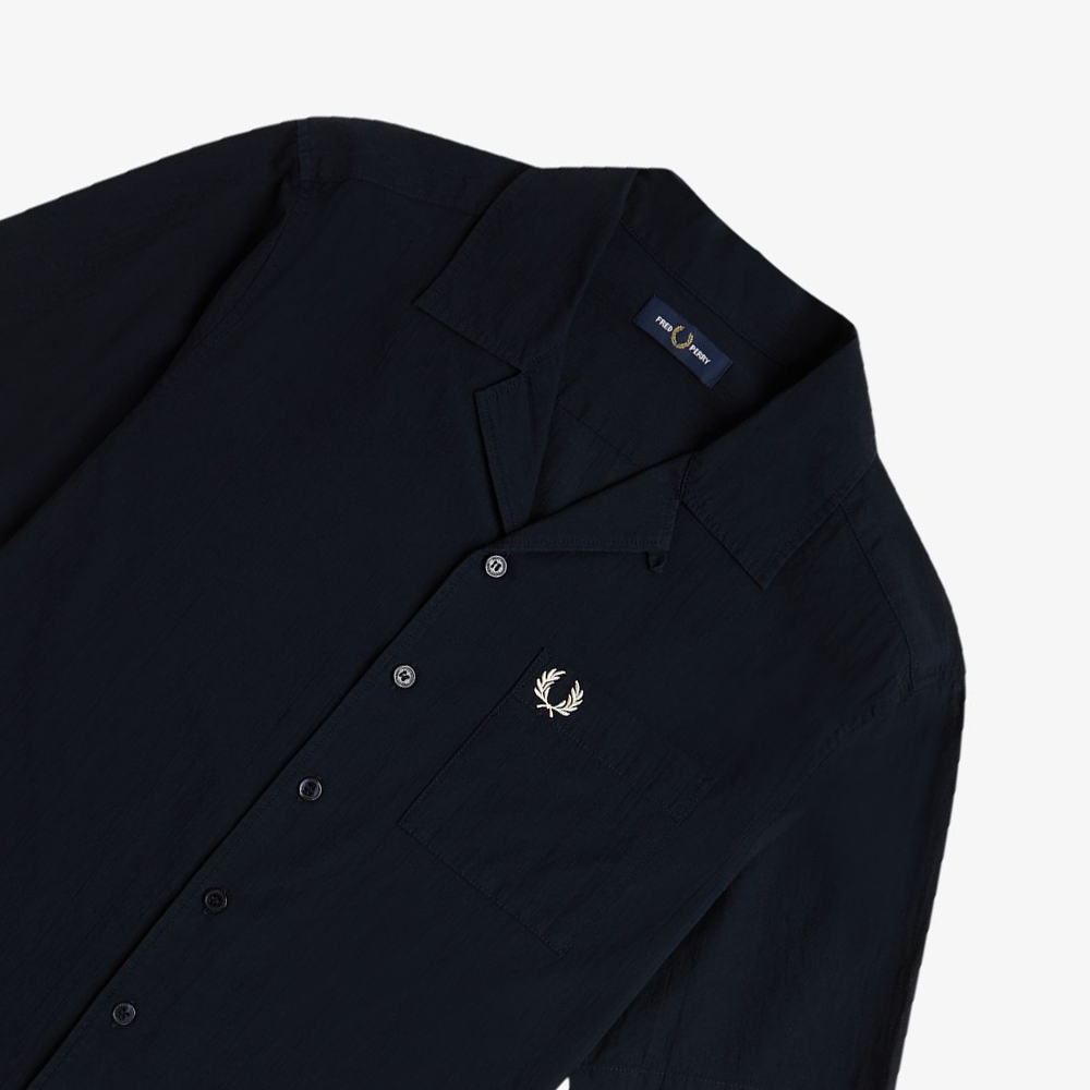 프레드페리 라이트웨이트 텍스쳐 리비어 칼라 셔츠 네이비(Fred Perry Lightweight Texture Revere Collar Shirt Navy) - 3