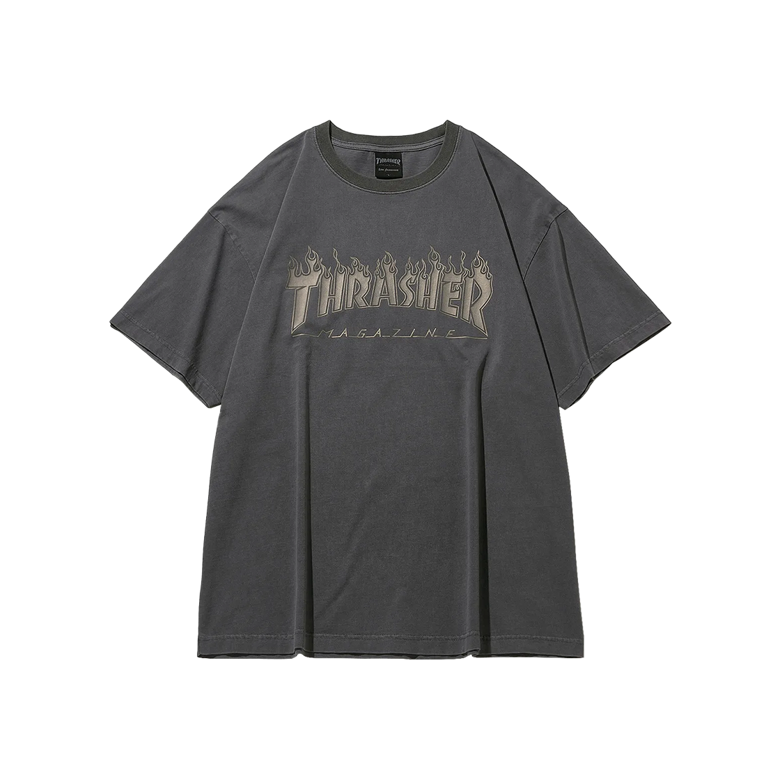 트레셔 플레임 피그먼트 다잉 반팔 티셔츠 차콜(THRASHER Flame Pigment Dying Short Sleeve T-Shirt Charcoal)