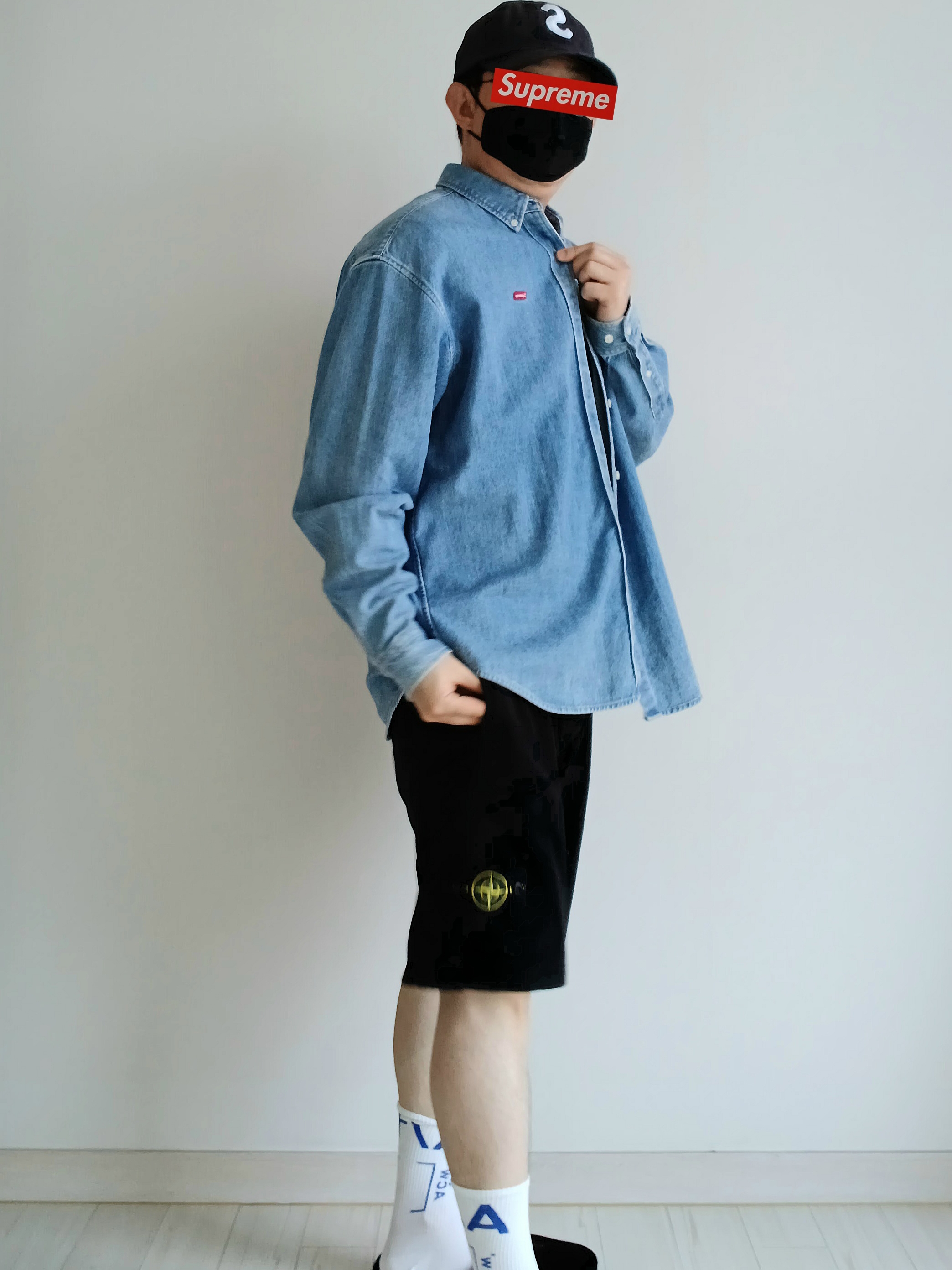 Supreme Cordura Ripstop S Logo 6-Panel Black - 23SS, Arc'teryx Kragg SL Cotton Bird Word SS T-Shirt Black Electra 착용 스타일 - 1