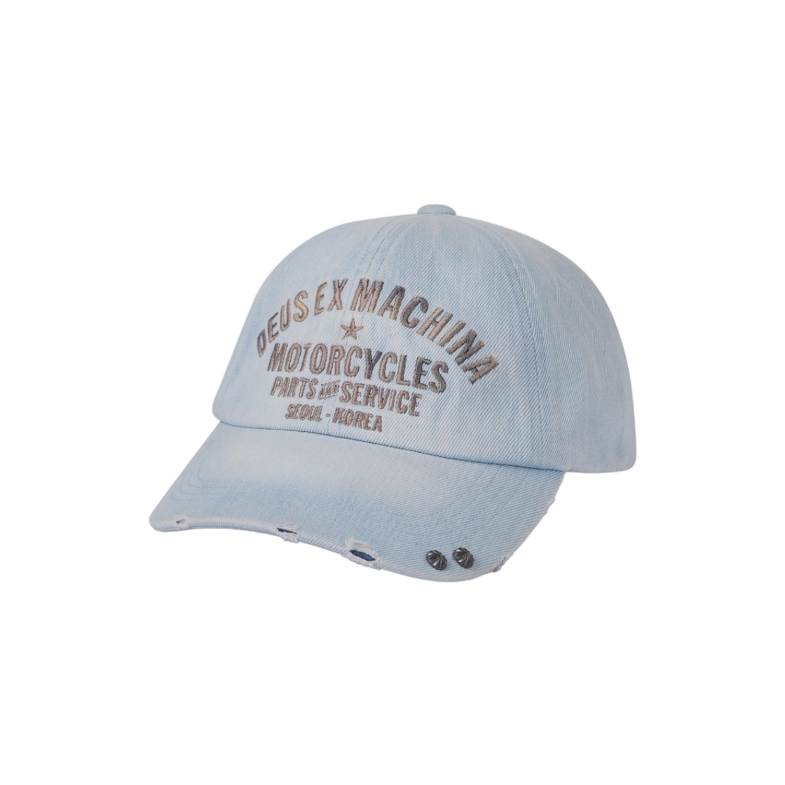 D255UHA010220 [6% 적립] Deus Ex Machina Original Address Damgaed Cap Light Indigo
