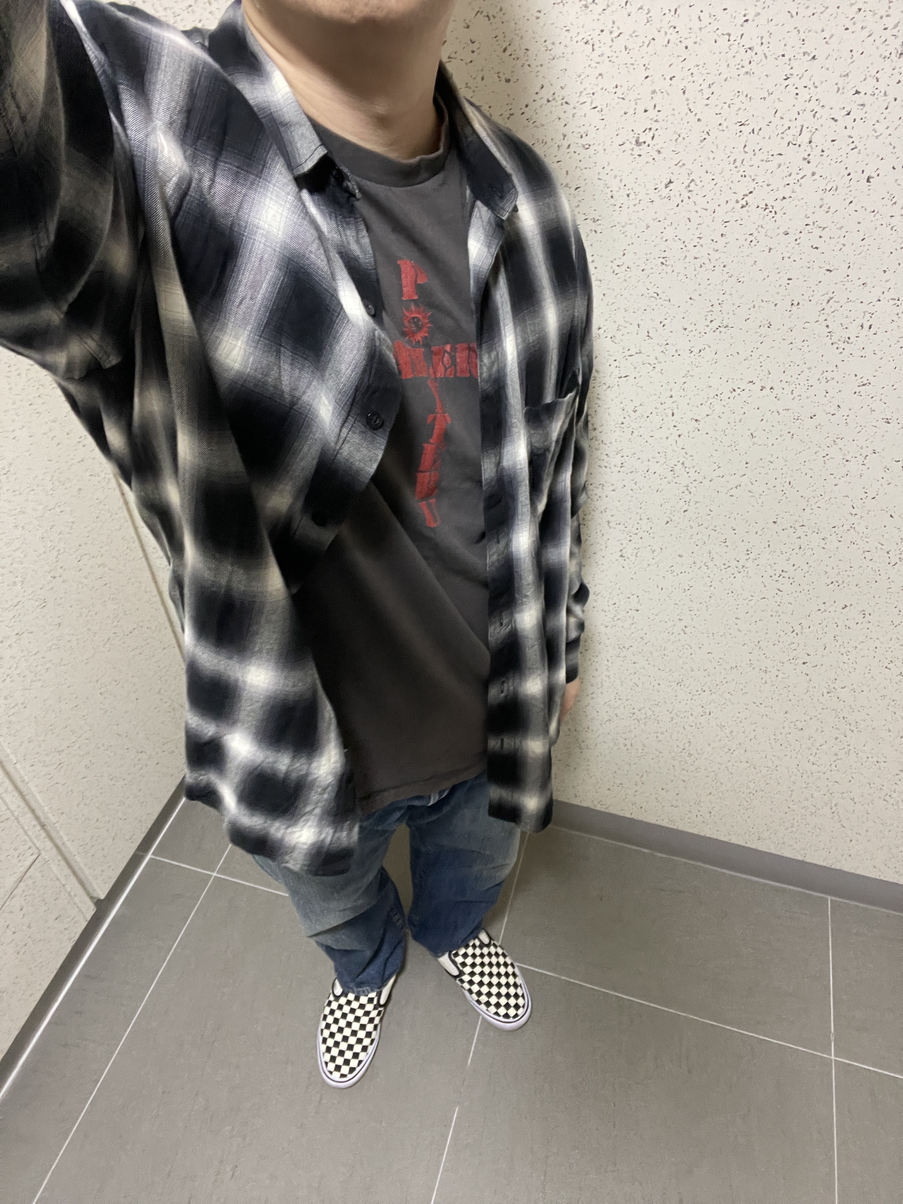 Vans Slip-On ComfyCush Checkerboard 착용 스타일 - 2