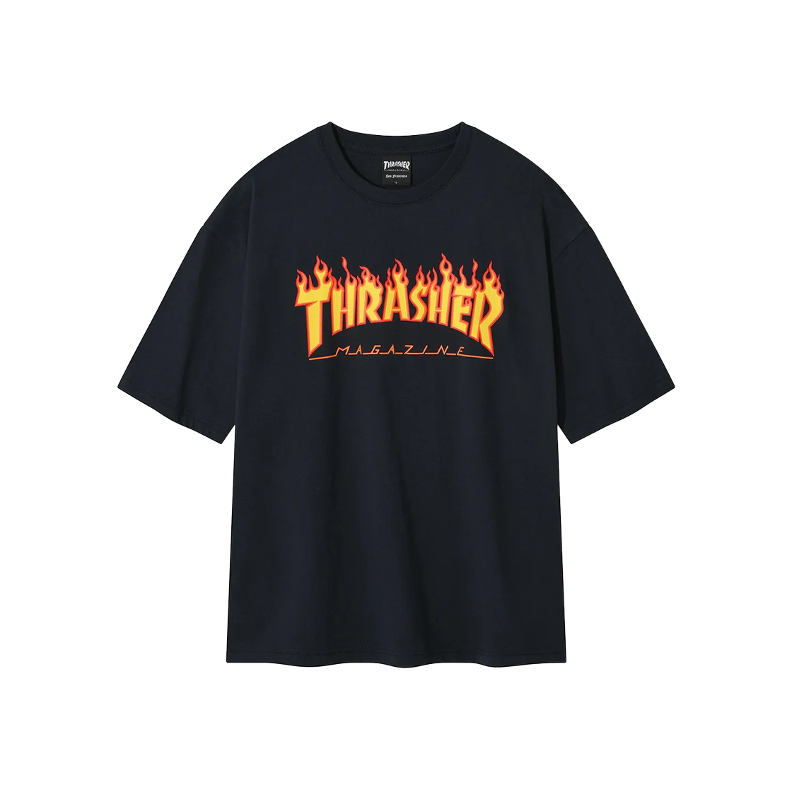 트레셔 플레임 반팔 티셔츠 다크 네이비(THRASHER Flame Short Sleeve T-Shirt Dark Navy)