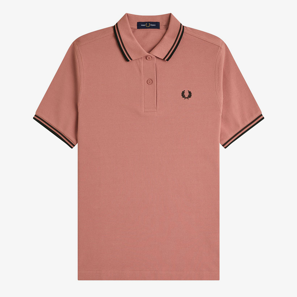 프레드페리 우먼스 G3600 트윈 팁 프레드페리 셔츠 퍼티핑크/로드브릭/블랙(Fred Perry Womens Twin Tipped Fred Perry Shirt Putty Pink/Carrington Roadbrick/Black) - 2