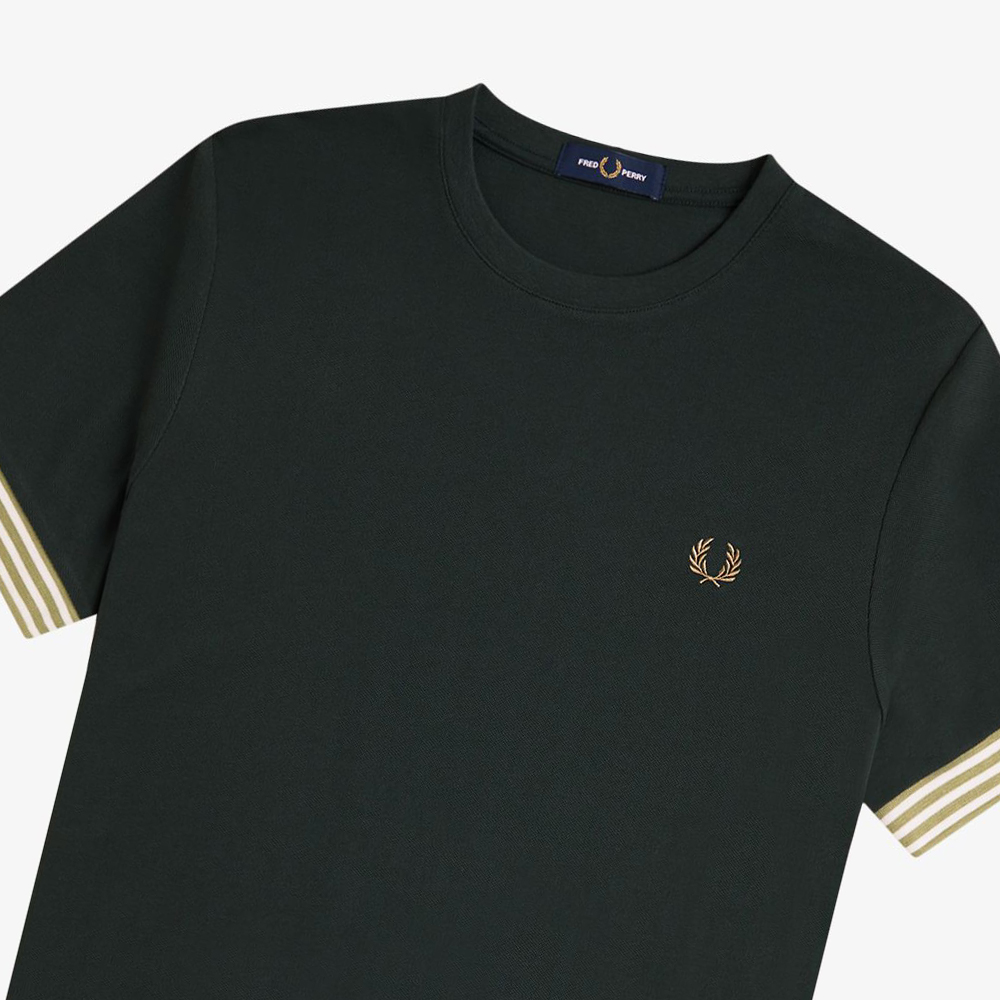 프레드페리 스트라이프 커프 티셔츠 나이트그린(Fred Perry Striped Cuff T-Shirt Night Green) - 3