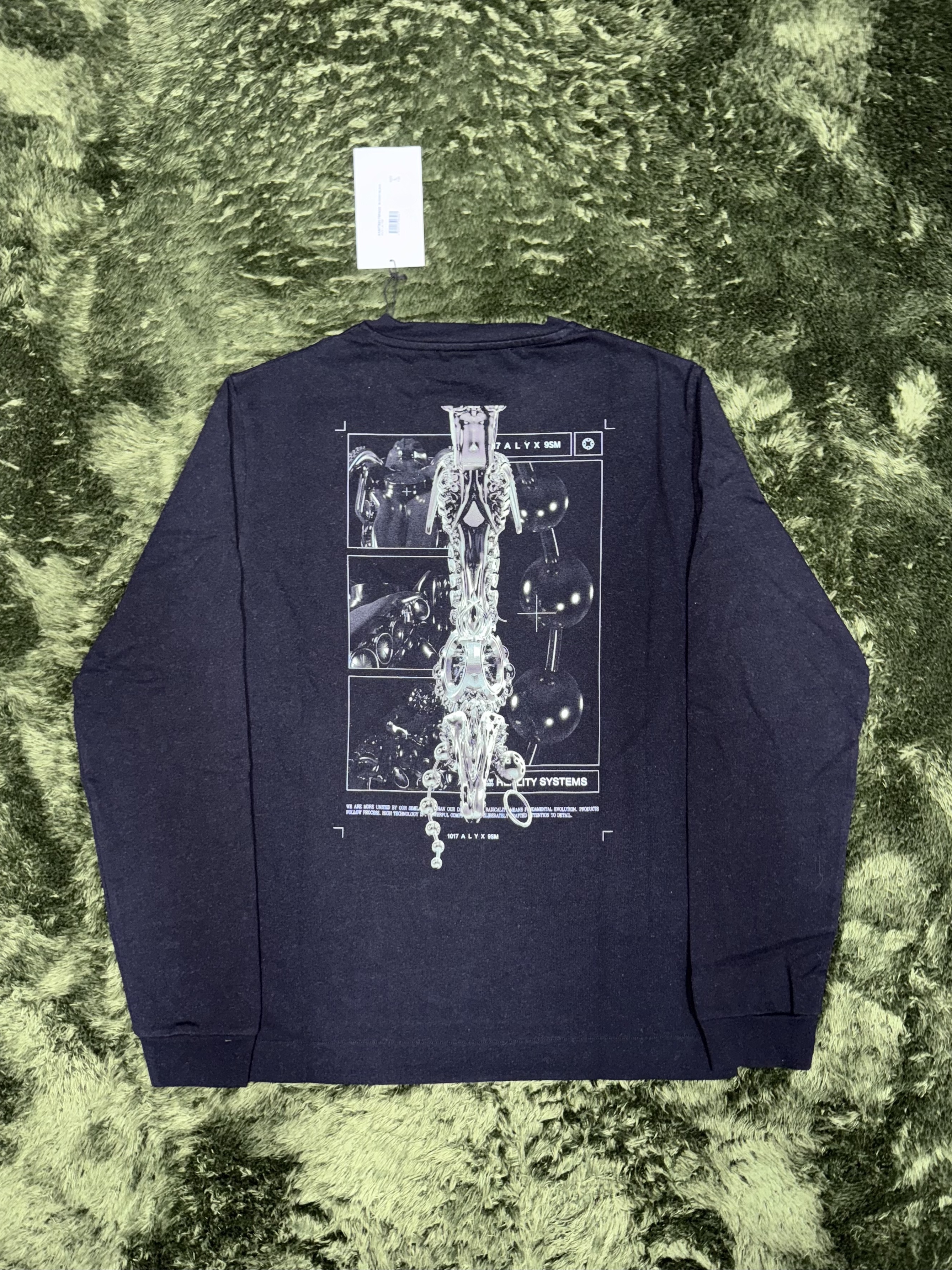 1017 Alyx 9SM Graphic Printed Long Sleeve T-Shirt Black 착용 스타일 - 7
