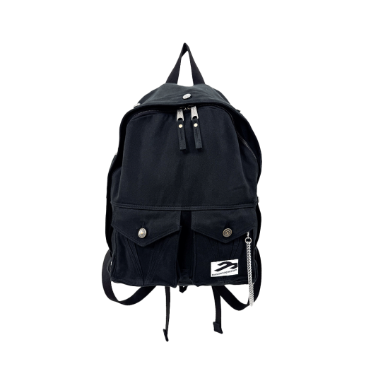 Wool stripe backpack_black